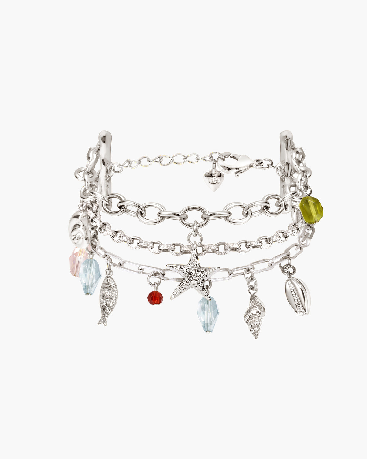 Bracciale multi-charm Coral Dancer in argento