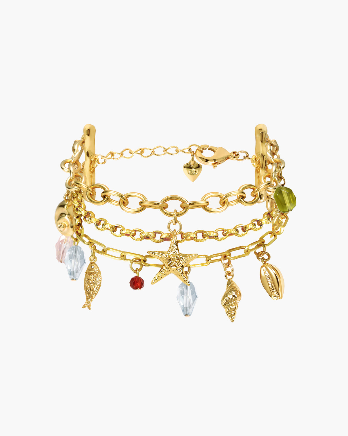 Bracciale multi-charm Coral Dancer in argento