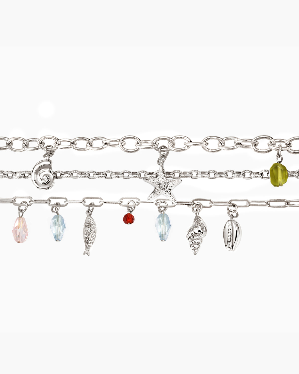 Bracciale multi-charm Coral Dancer in argento