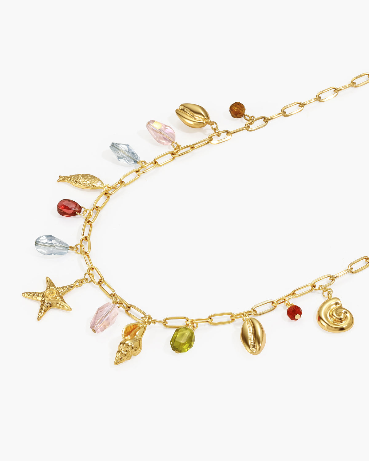 Collier ras-de-cou Choker à multi-breloques Coral Dancer en or