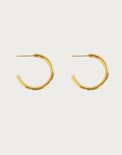 Gold 30mm Endless Hoop Earrings - En Route Jewelry