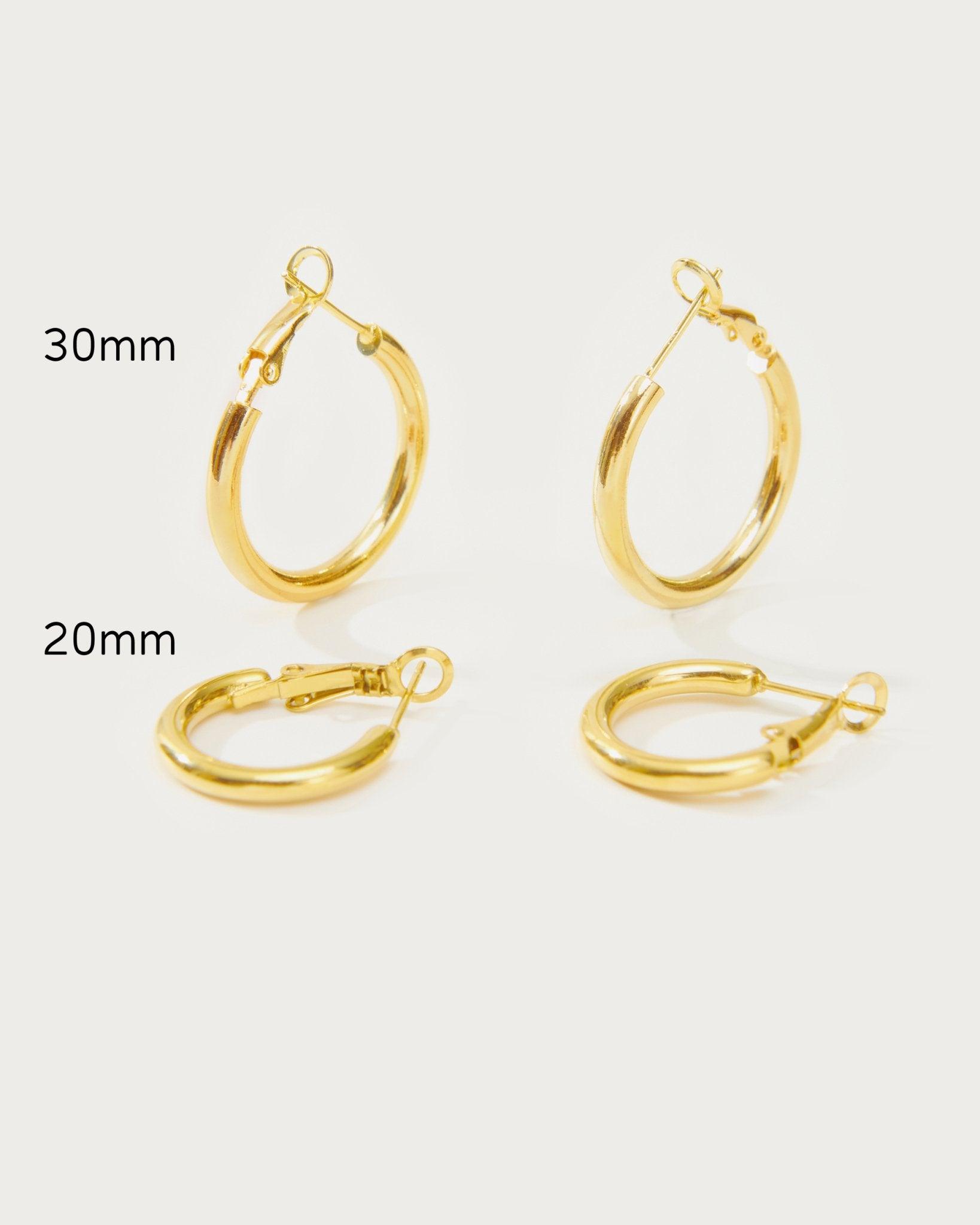 Gold 30mm Endless Hoop Earrings - En Route Jewelry