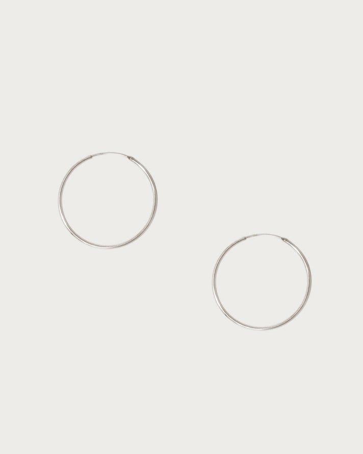 Gold 30mm Skinny Hoop Earrings - En Route Jewelry