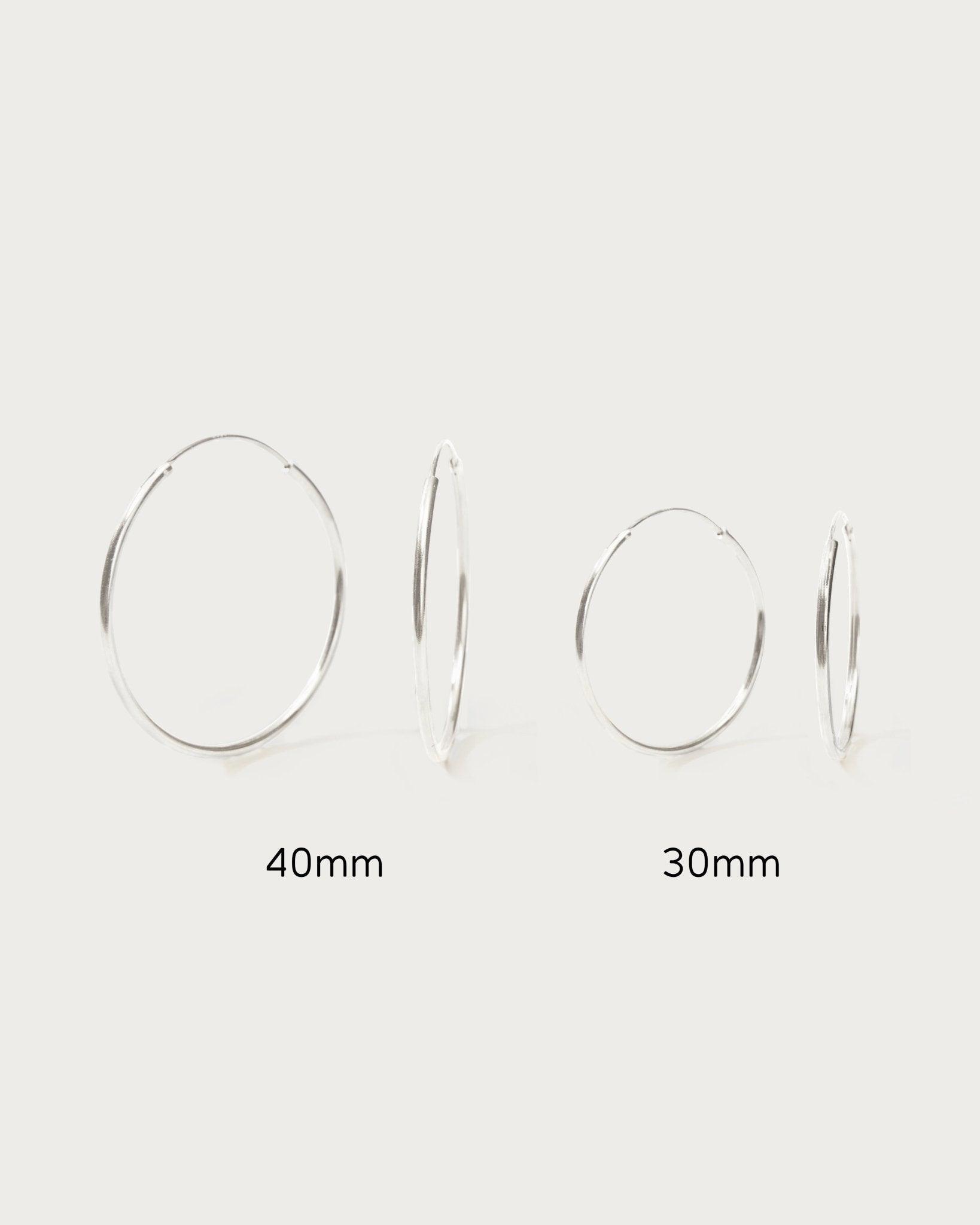 Gold 30mm Skinny Hoop Earrings - En Route Jewelry