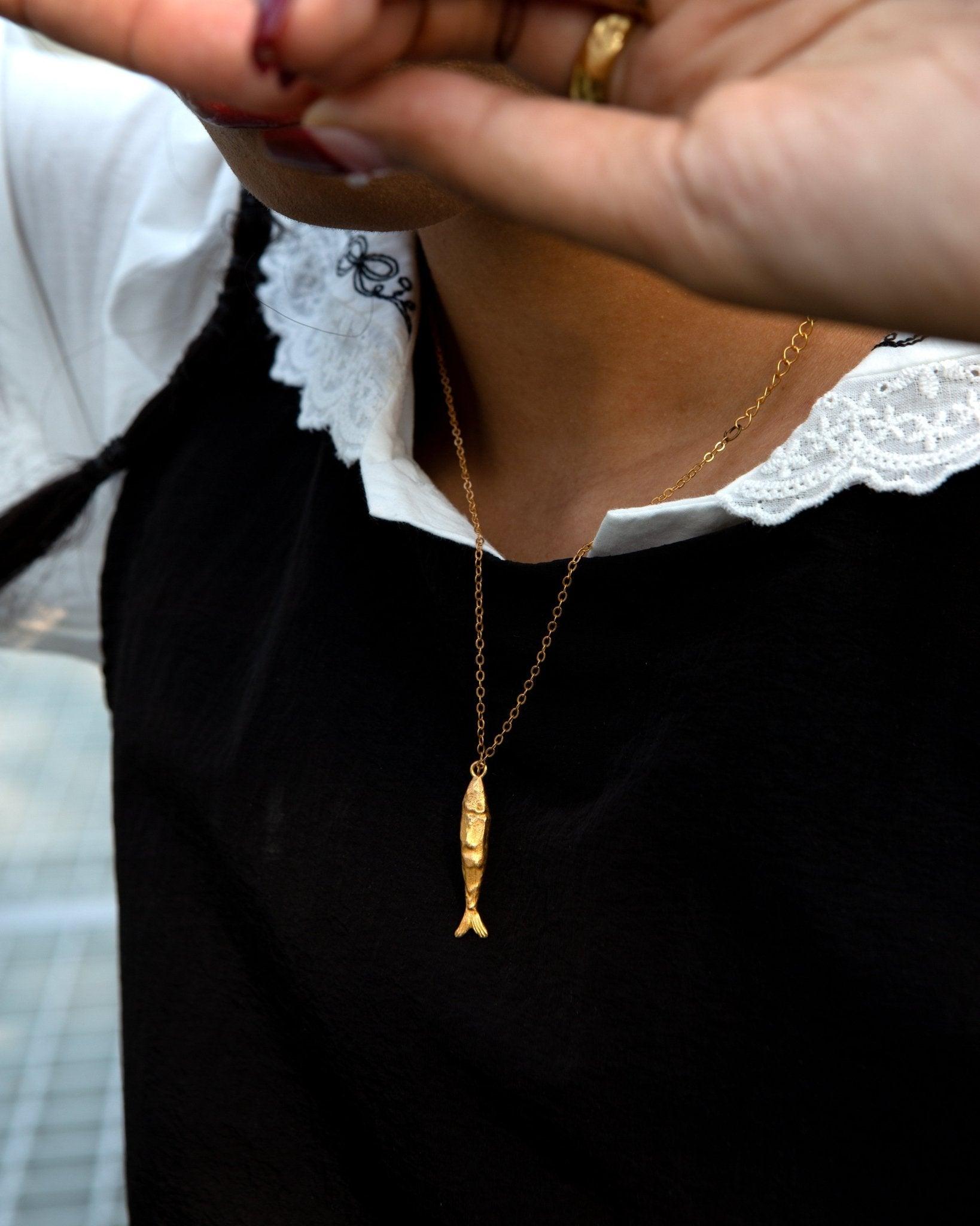 Gold Anchovy Necklace - En Route Jewelry