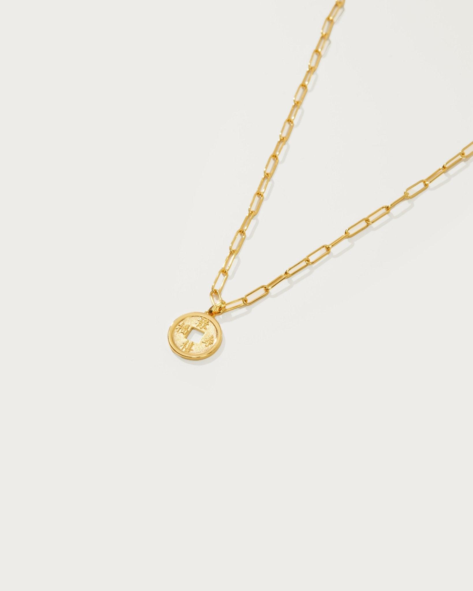 Gold Disc Necklace - En Route Jewelry
