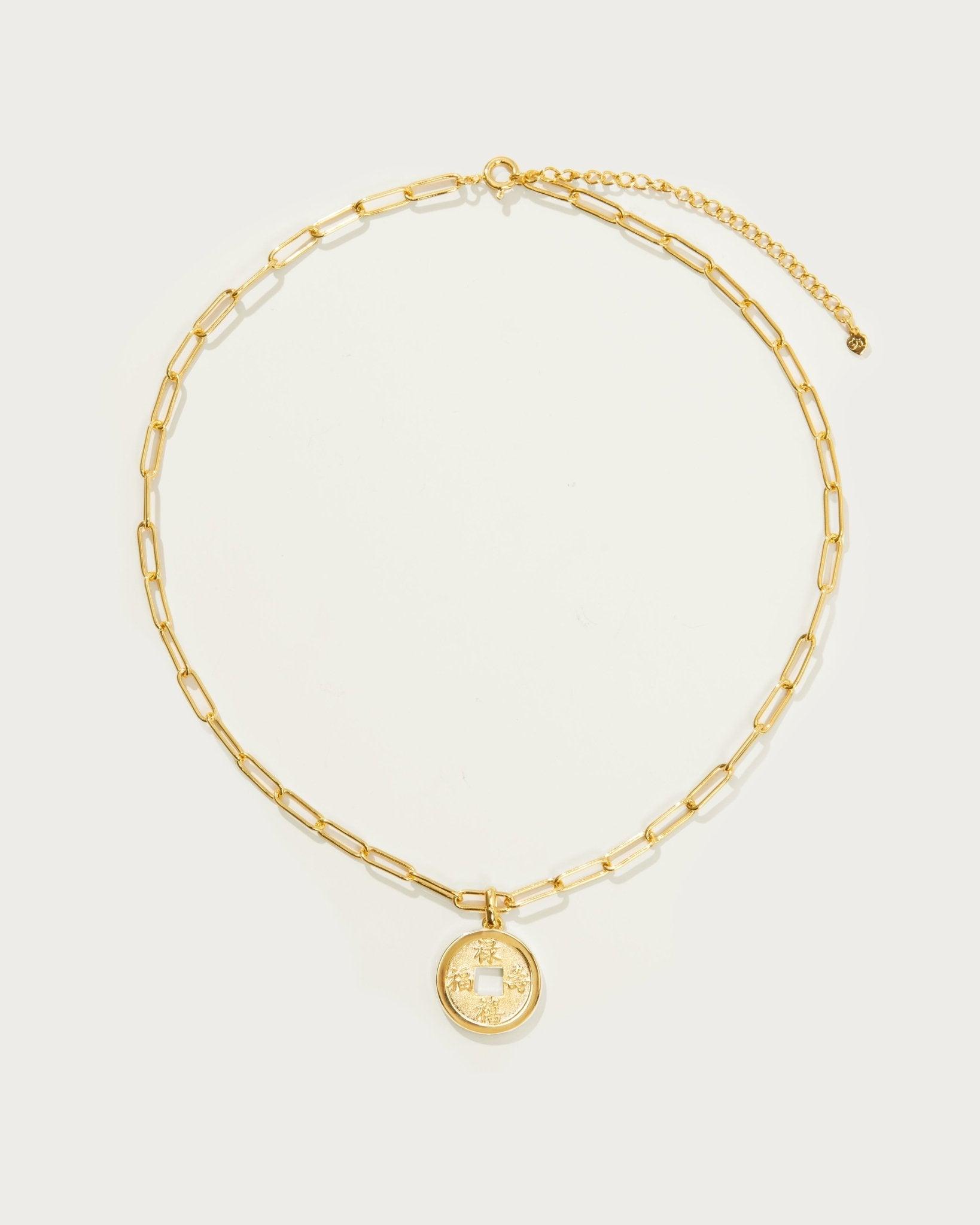 Gold Disc Necklace - En Route Jewelry