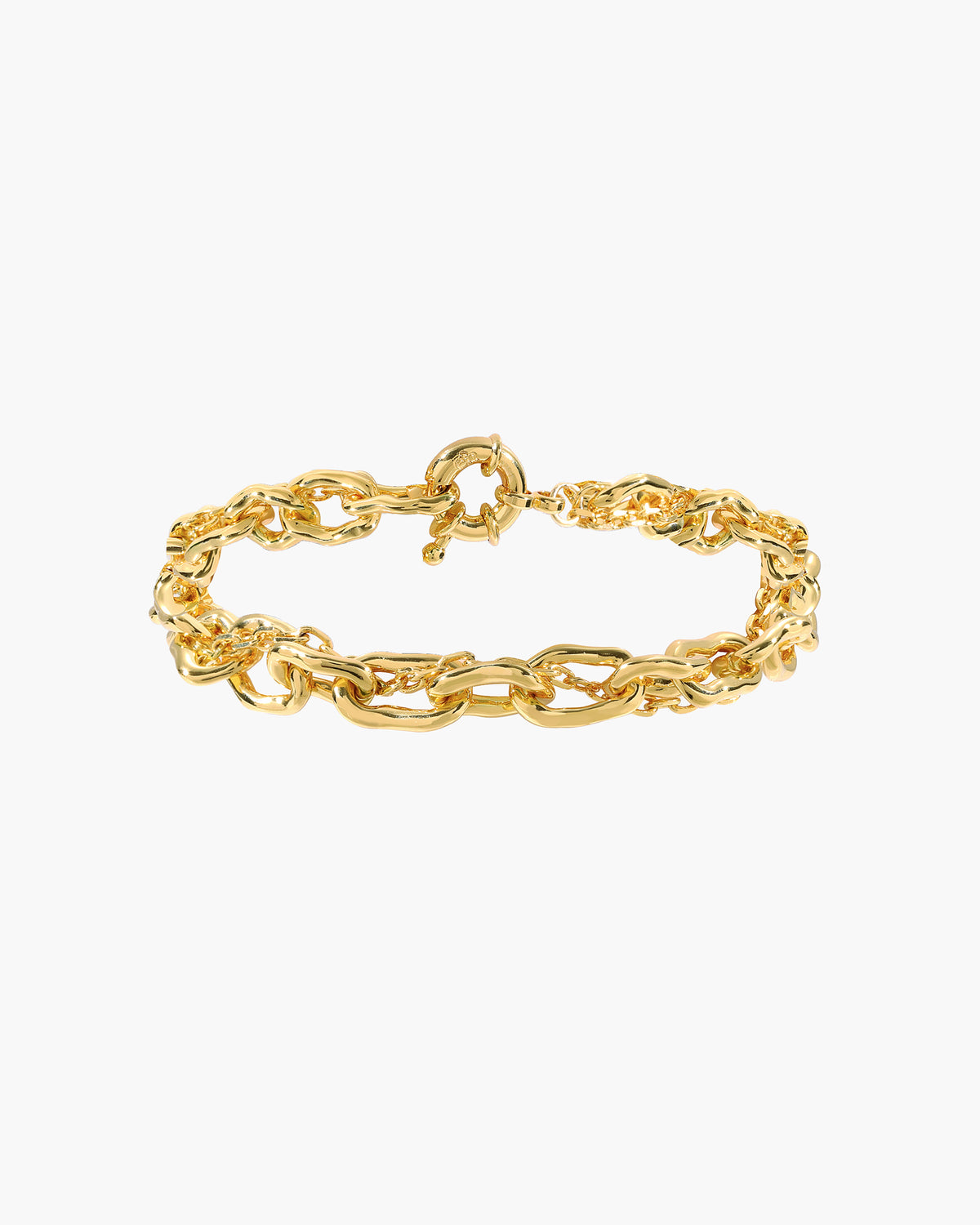 Molten Dual Chain Bracelet in Gold - en route jewelry