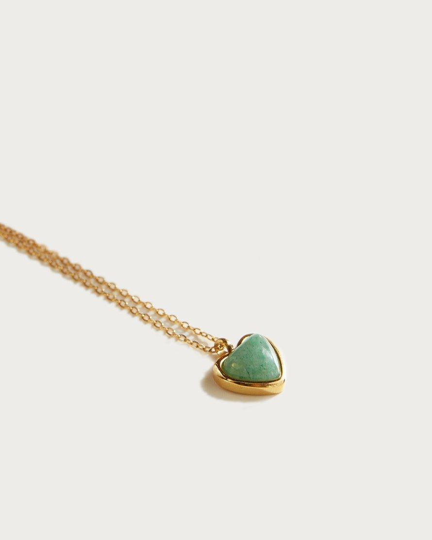 Green Aventurine Heart Necklace - En Route Jewelry