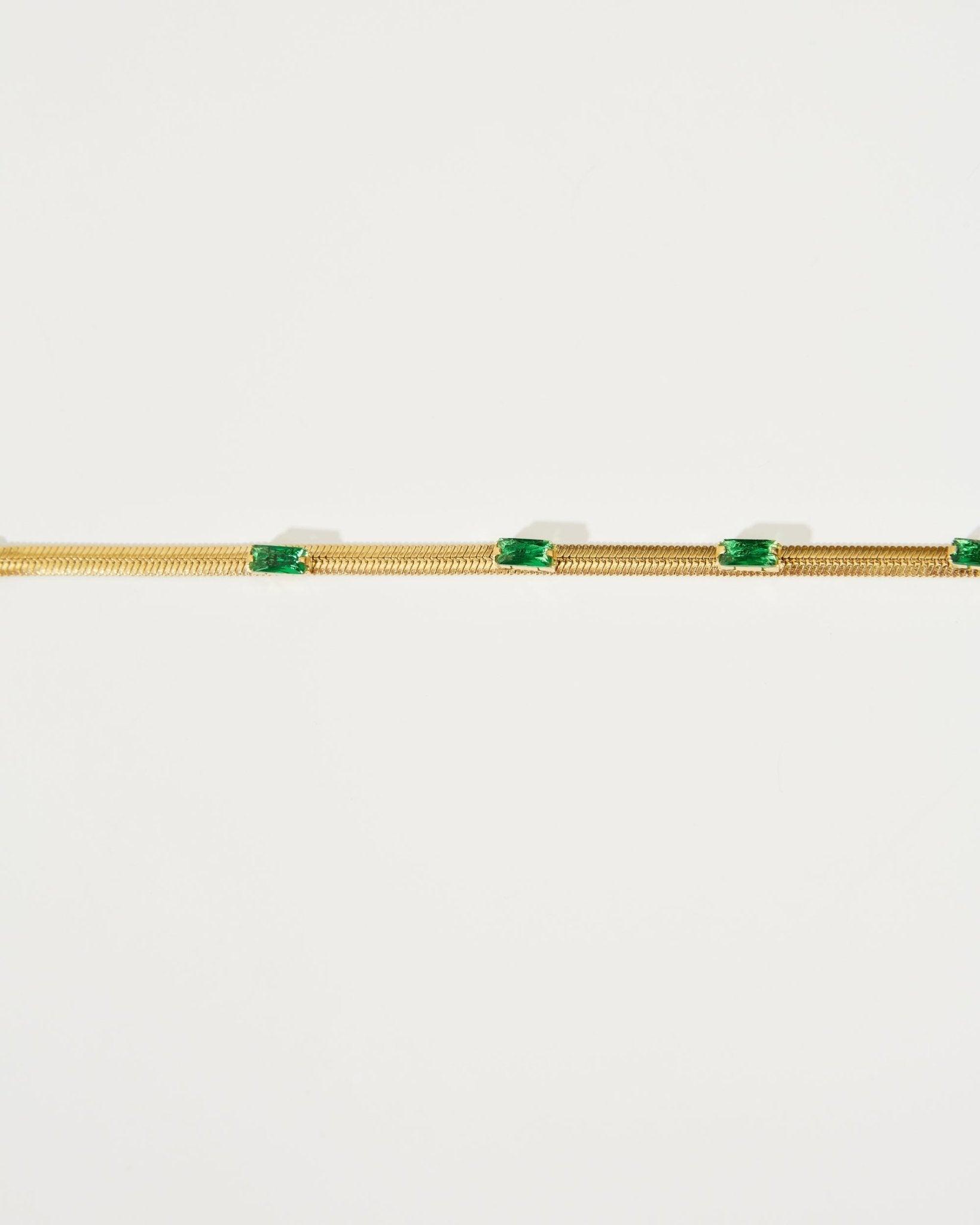 Green Herringbone Bracelet - En Route Jewelry