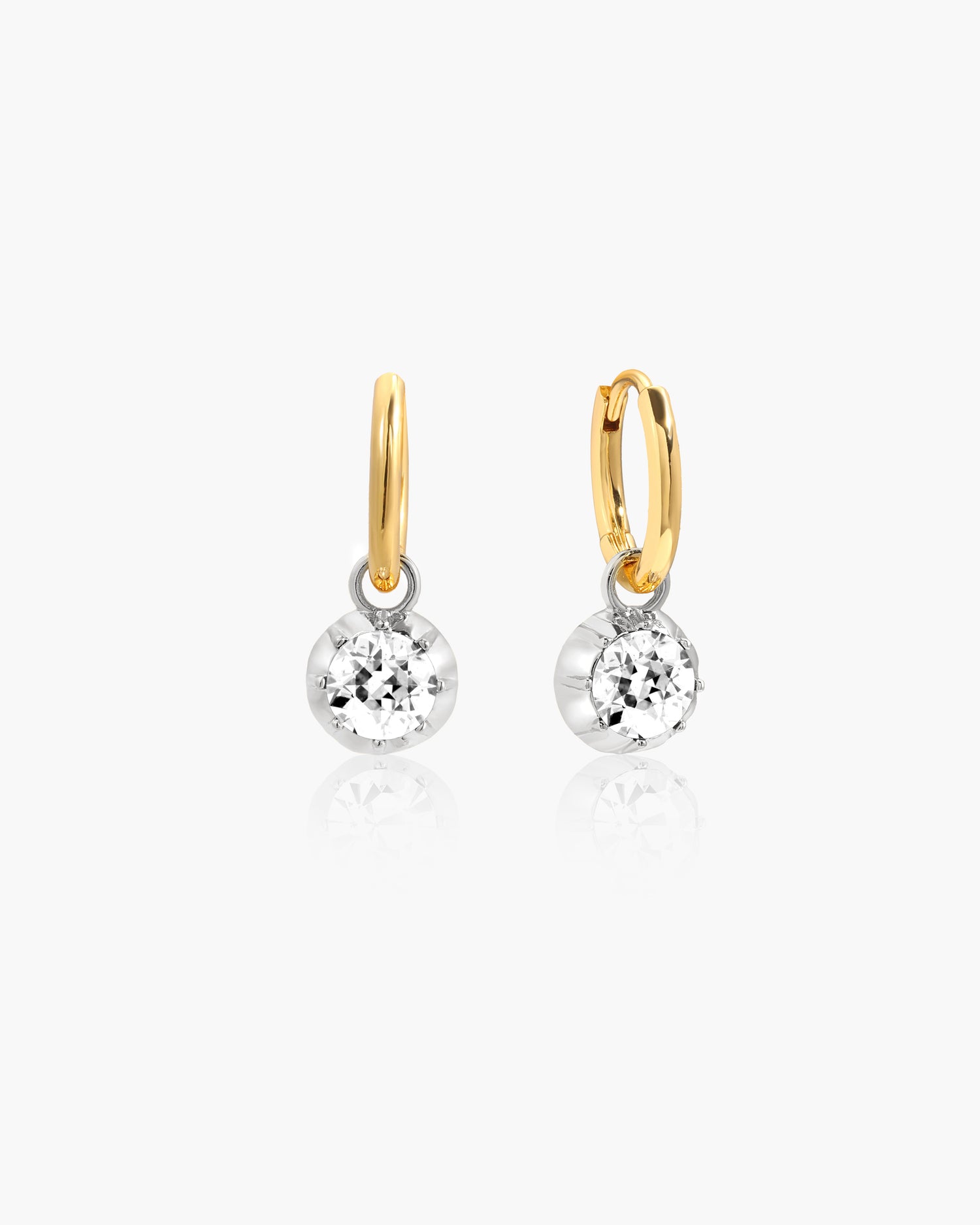 Orecchini a cerchio bicolore staccabili in stile georgiano