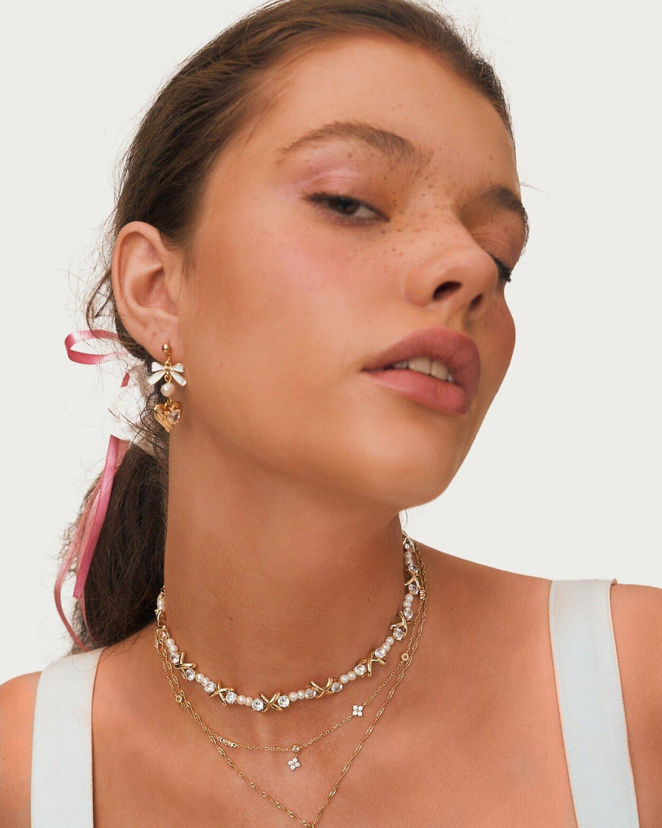 Heart Bowtie Earrings En Route Jewelry