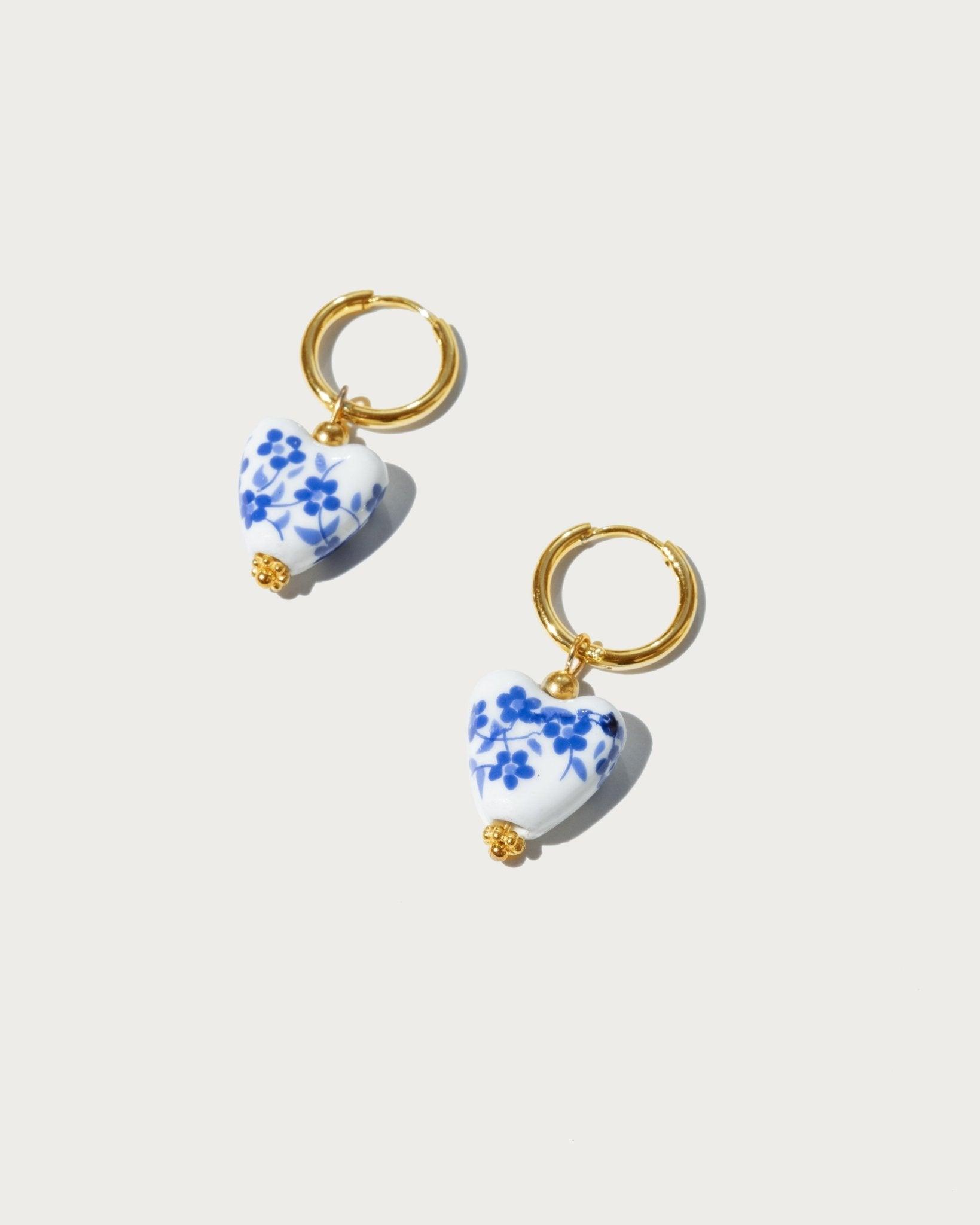 Heart Porcelain Earrings - En Route Jewelry