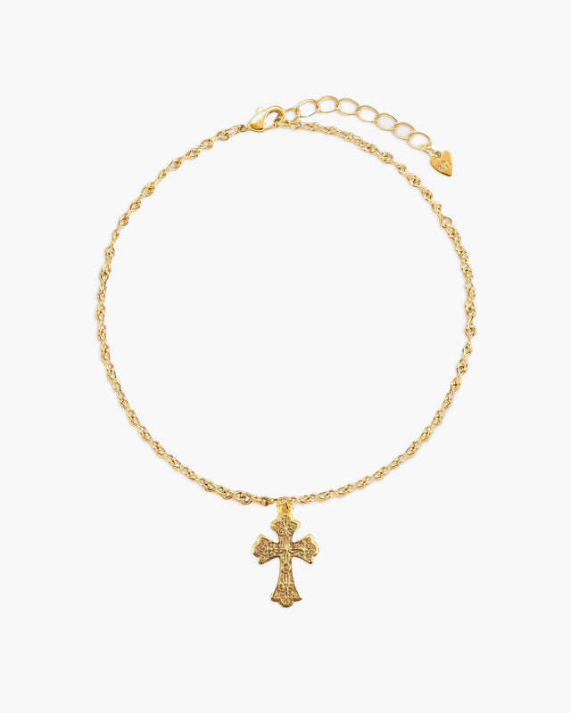 Relic Cross Charm Anklet in Gold - En Route Jewelry