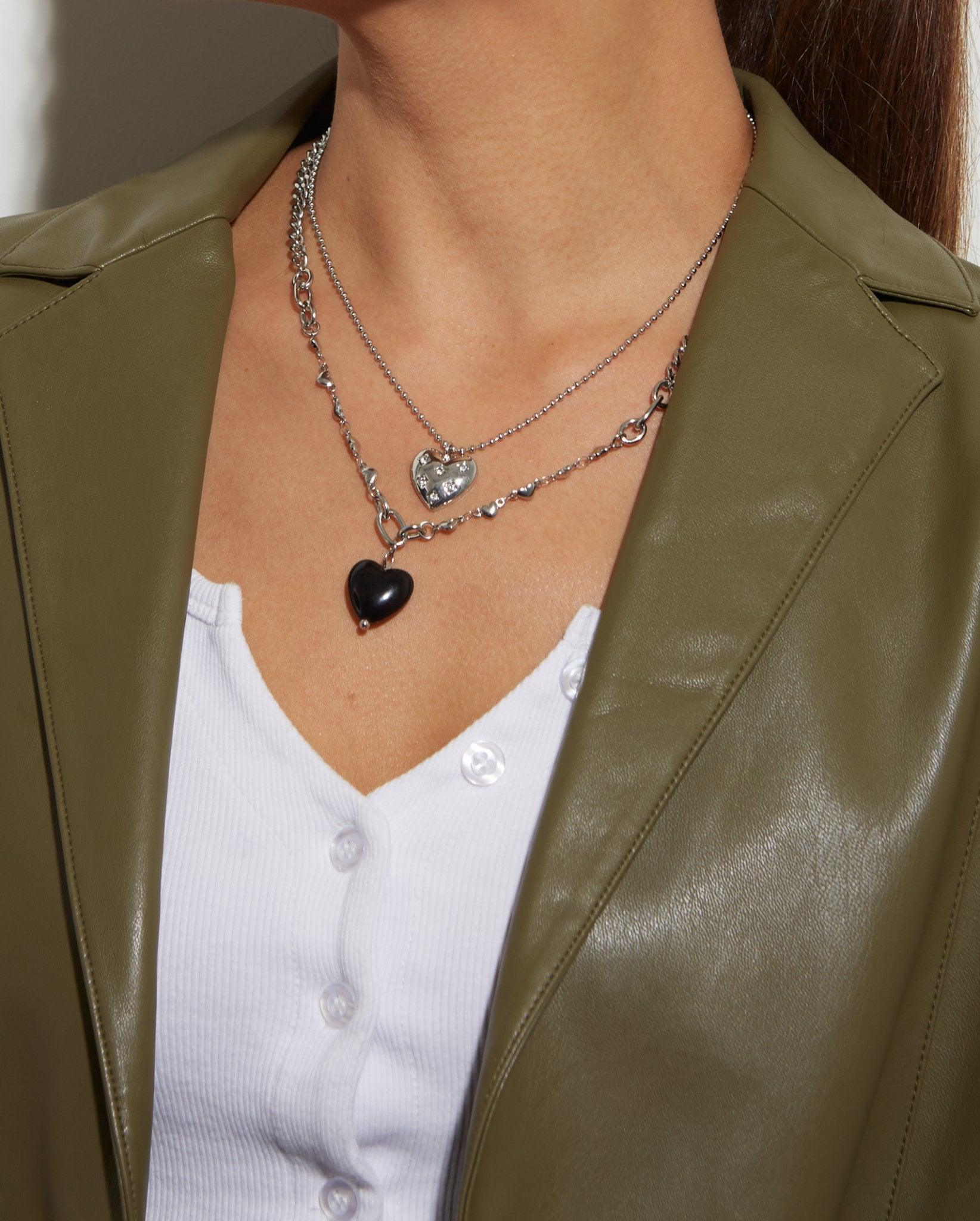 Juliette Black Heart Necklace - En Route Jewelry