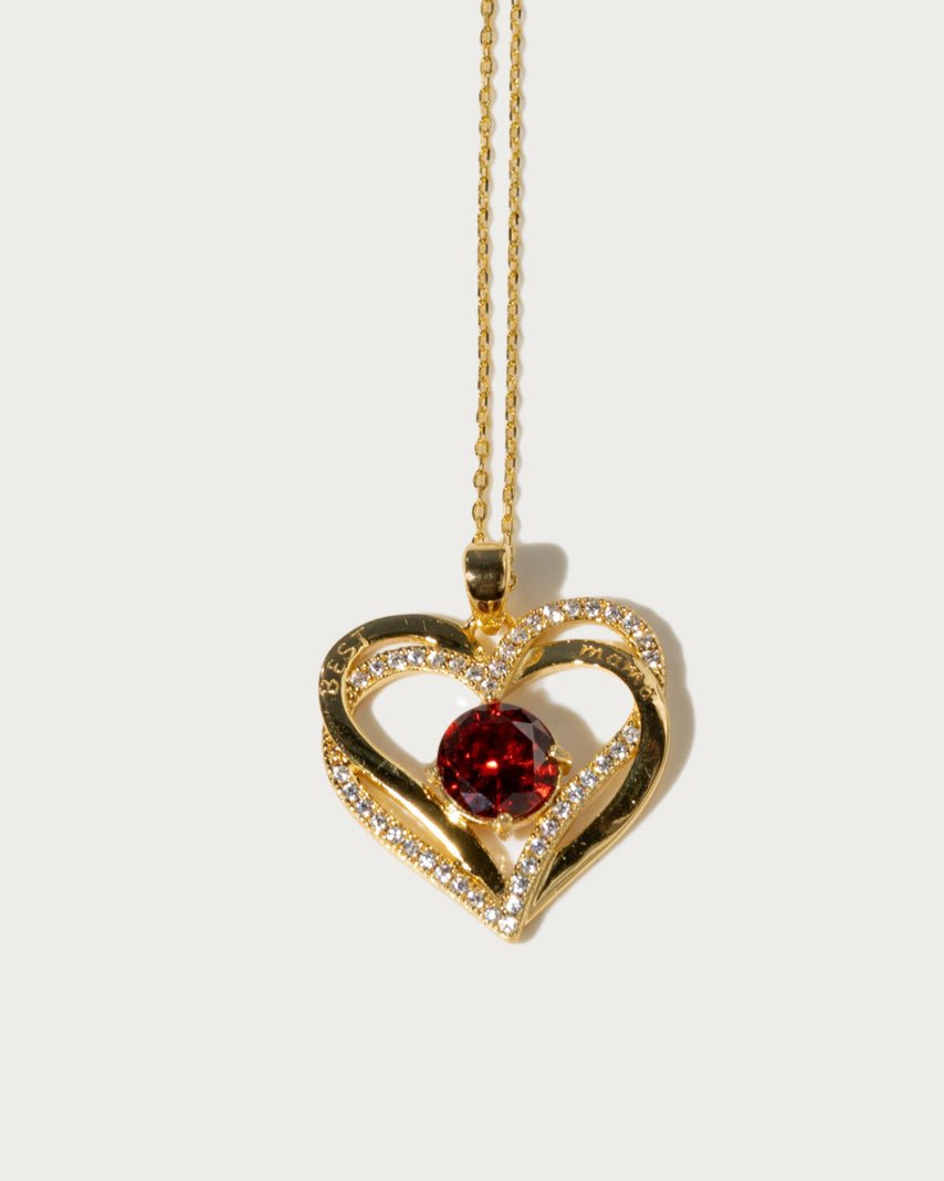 Best Mama Red Heart Necklace