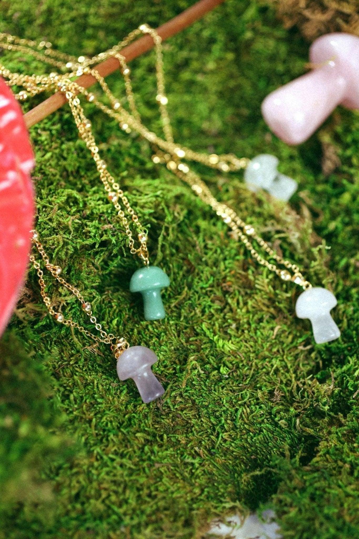 Mushroom Crystal Necklace - En Route Jewelry