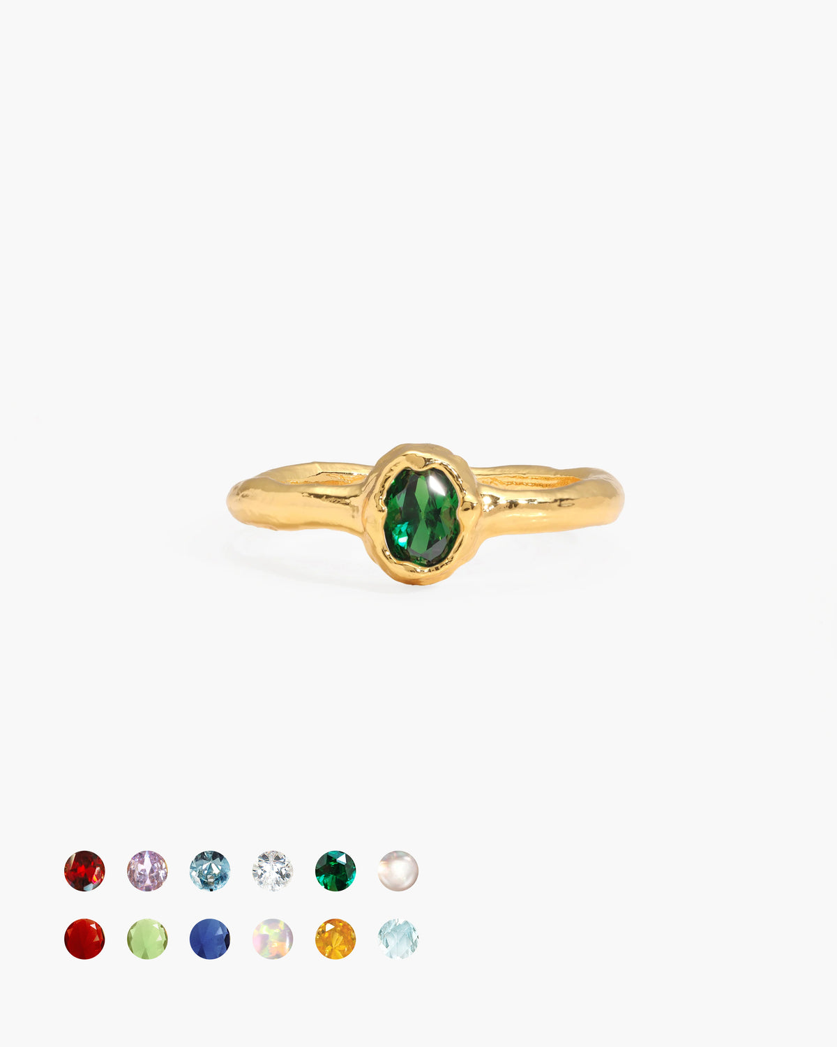 Anello con pietra di nascita in oro - Gennaio