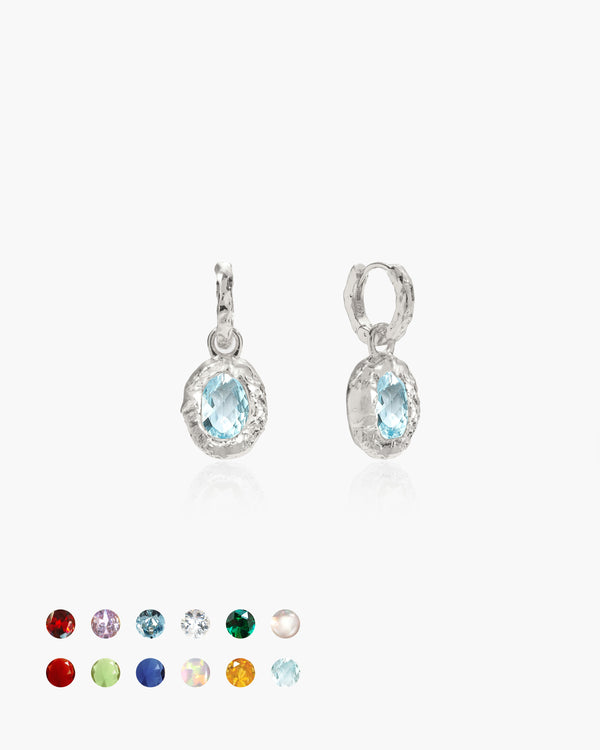 Birthstone Earrings in Silver
