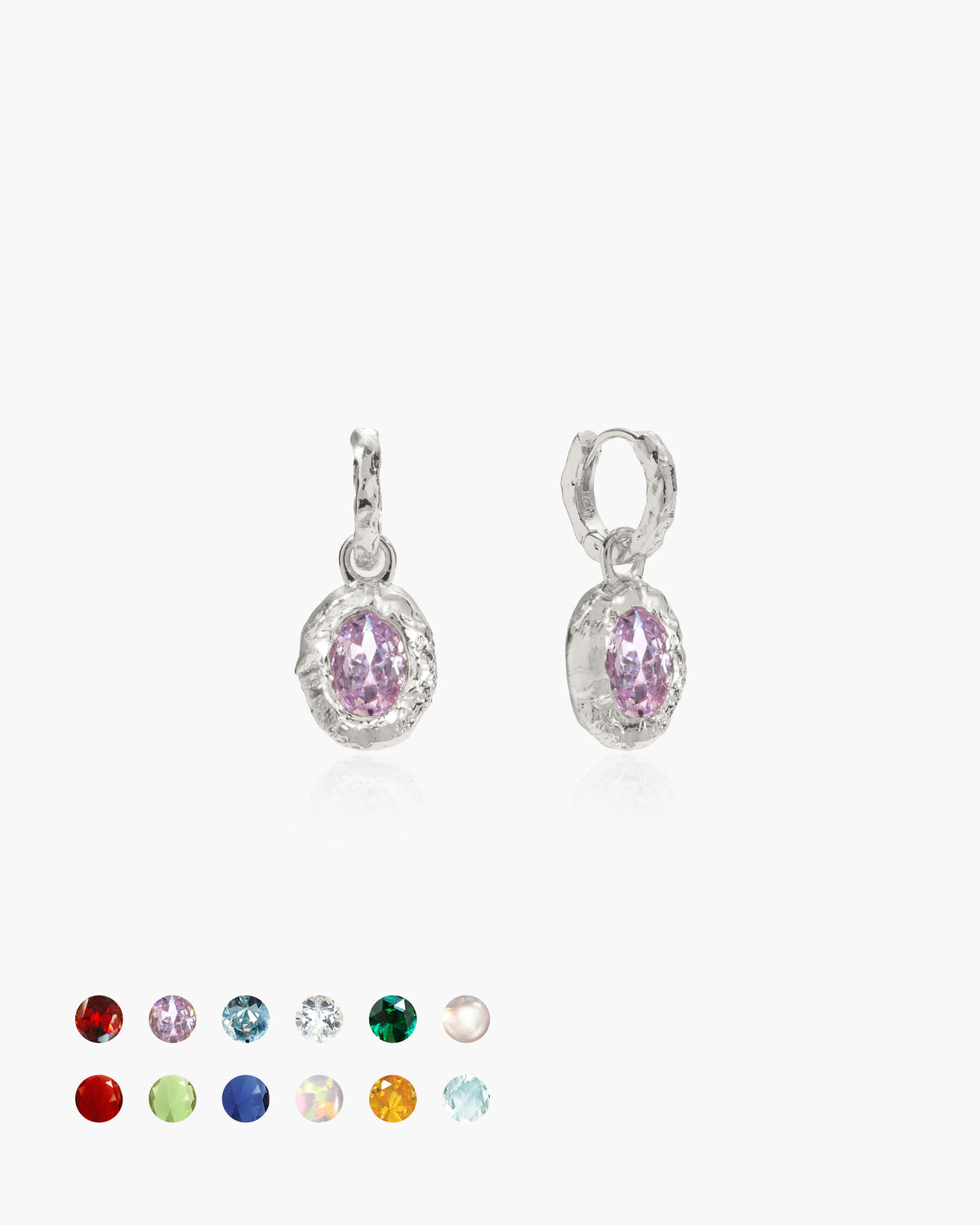 Birthstone Earrings in Silver - En Route Jewelry
