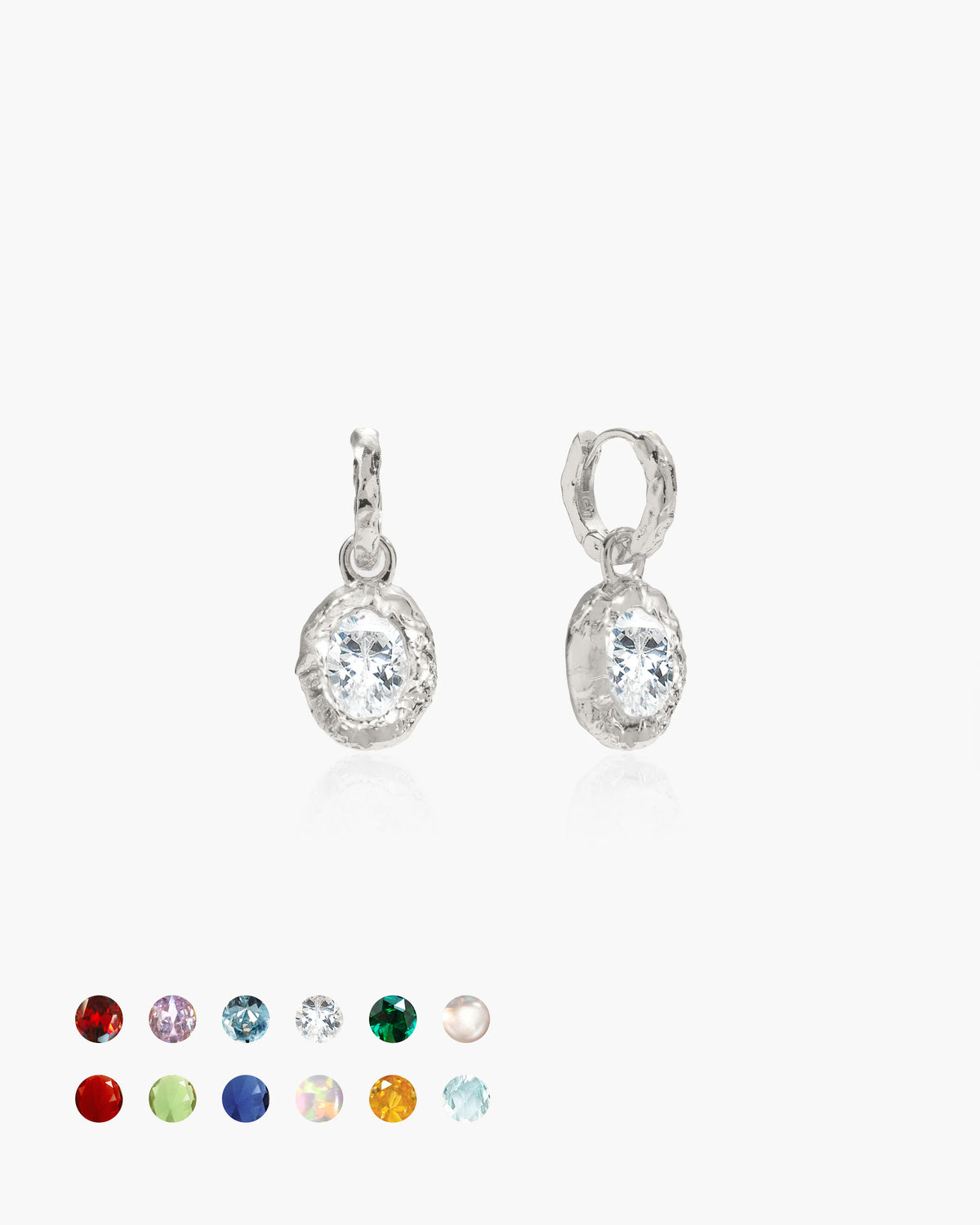 Birthstone Earrings in Silver - En Route Jewelry