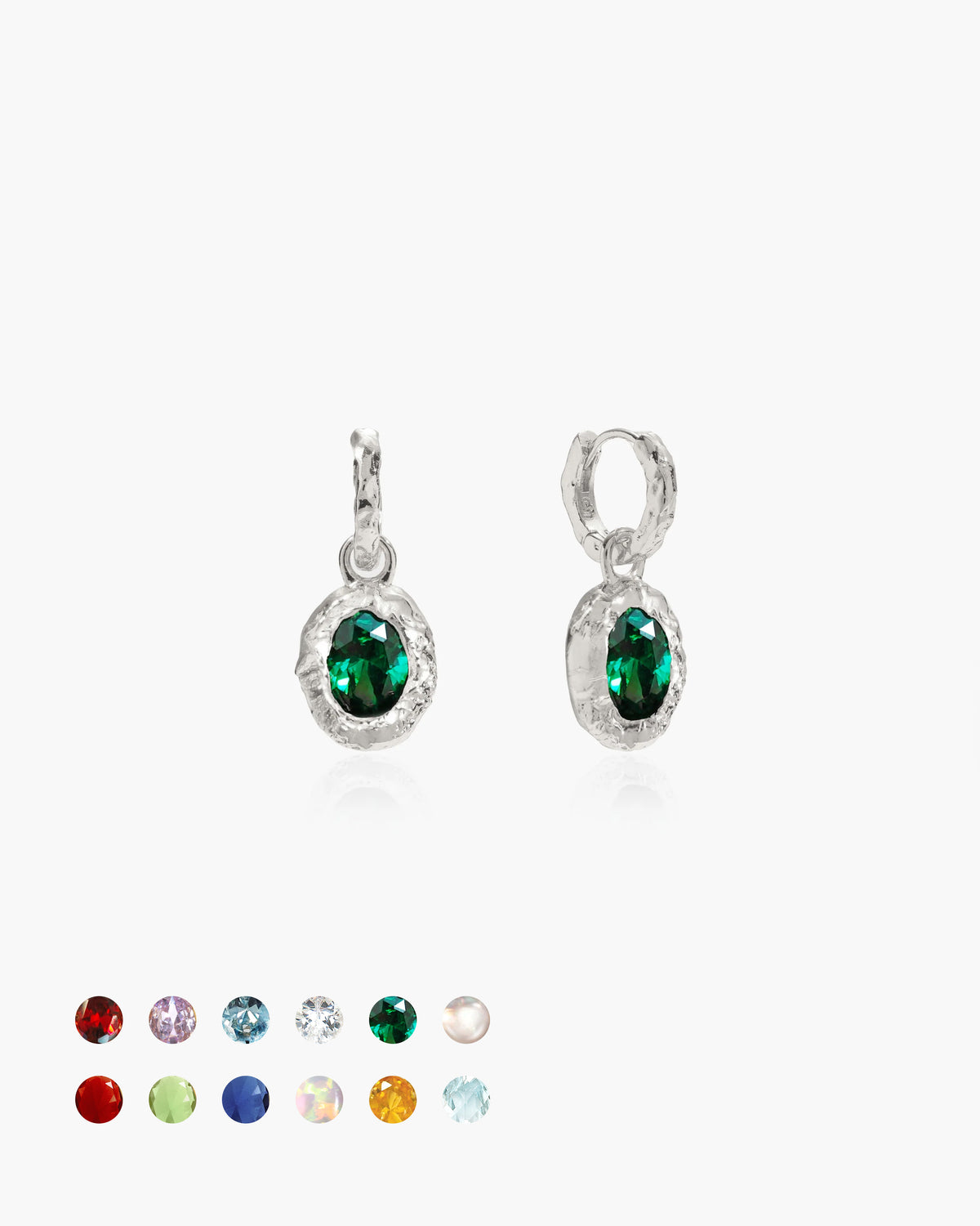 Birthstone Earrings in Silver - En Route Jewelry