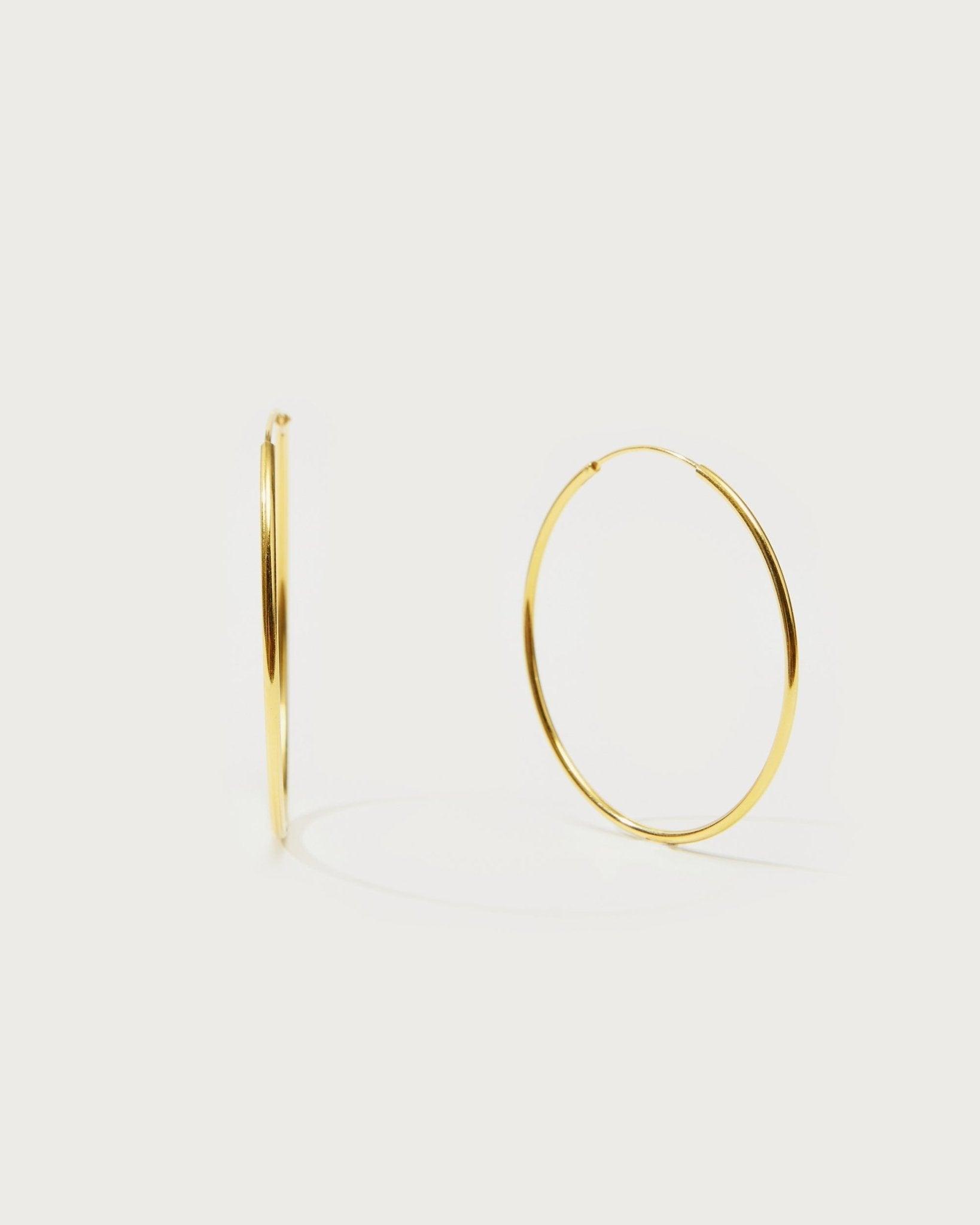 Silver 30mm Skinny Hoop Earrings - En Route Jewelry