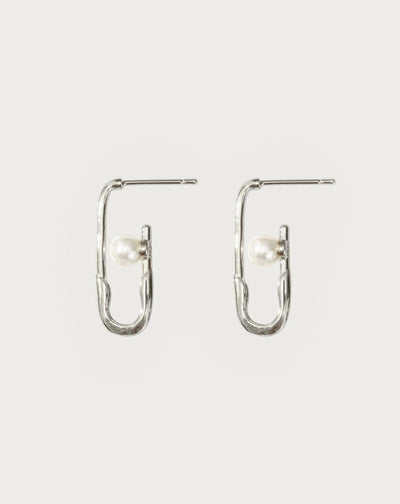 Silver Mini Safety Pin Earrings - En Route Jewelry