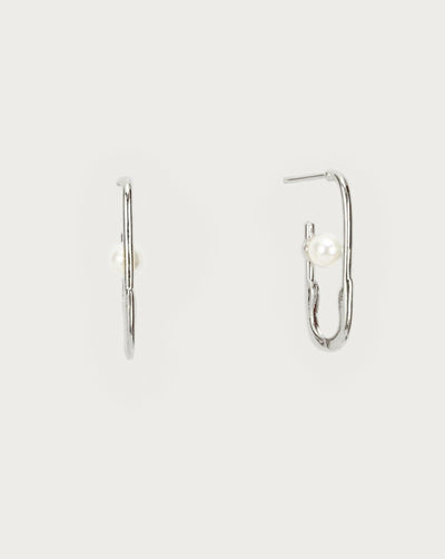 Silver Mini Safety Pin Earrings - En Route Jewelry