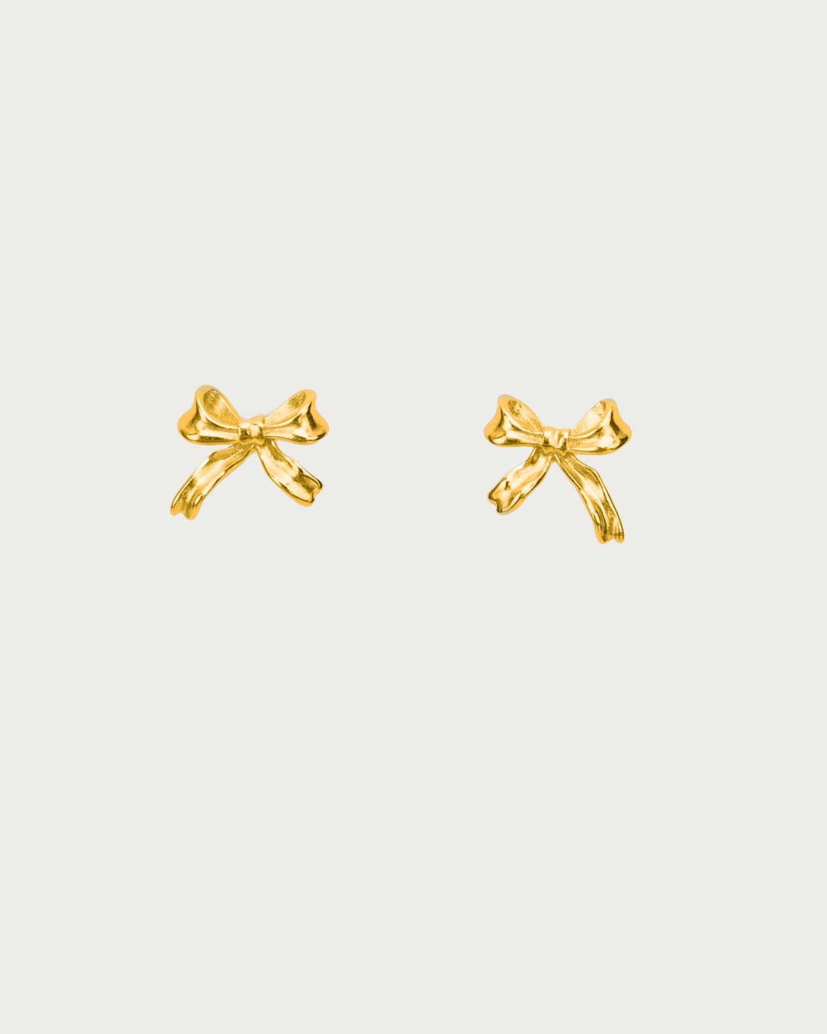 Silver Ribbon Stud Earrings - En Route Jewelry