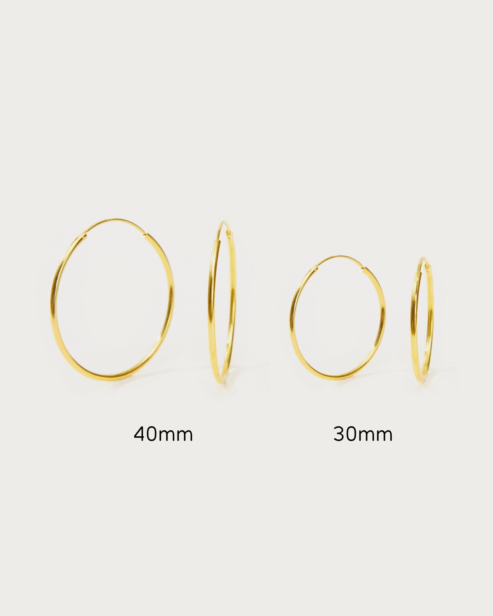 Gold 30mm Skinny Hoop Earrings