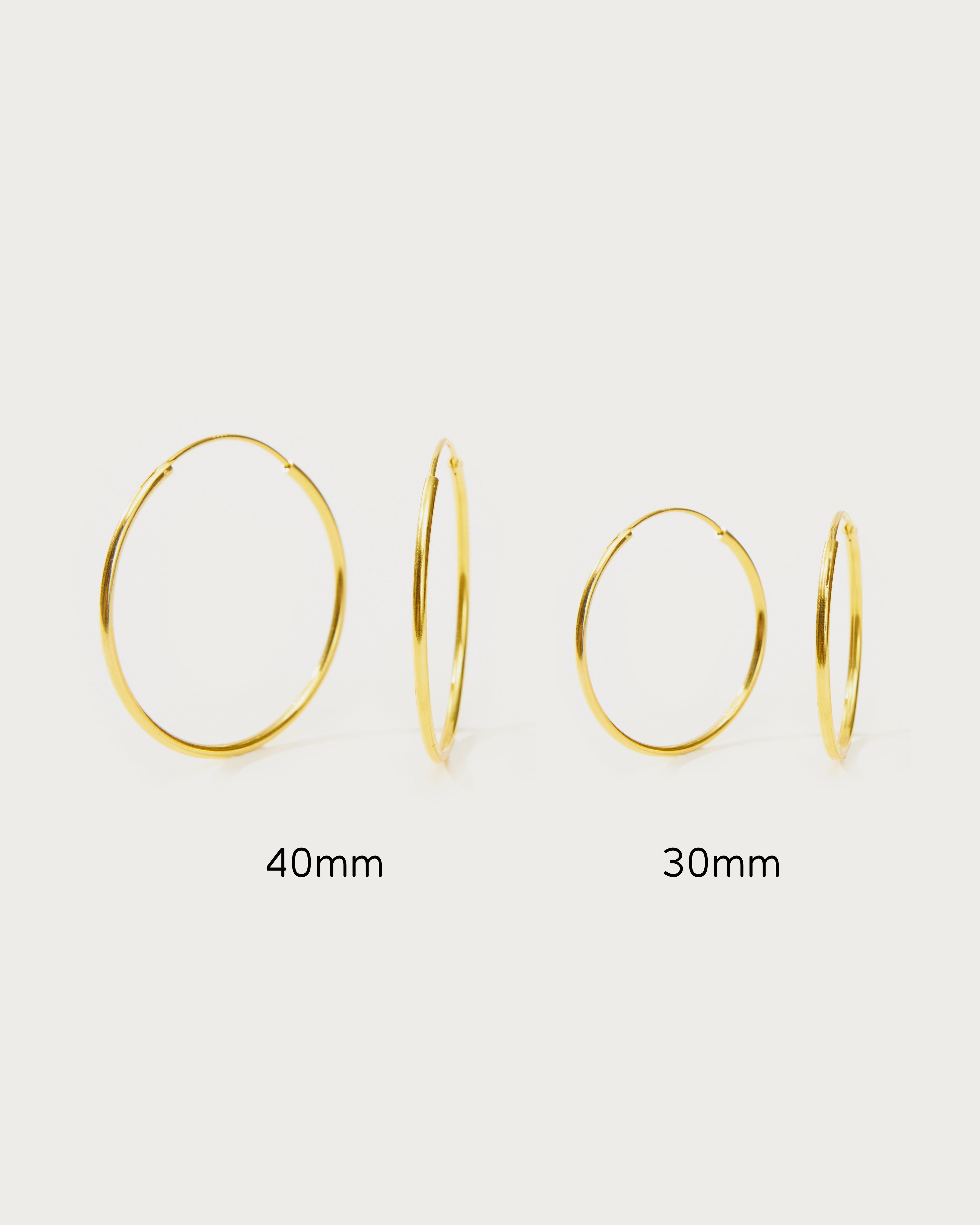 Gold 40mm Skinny Hoop Earrings