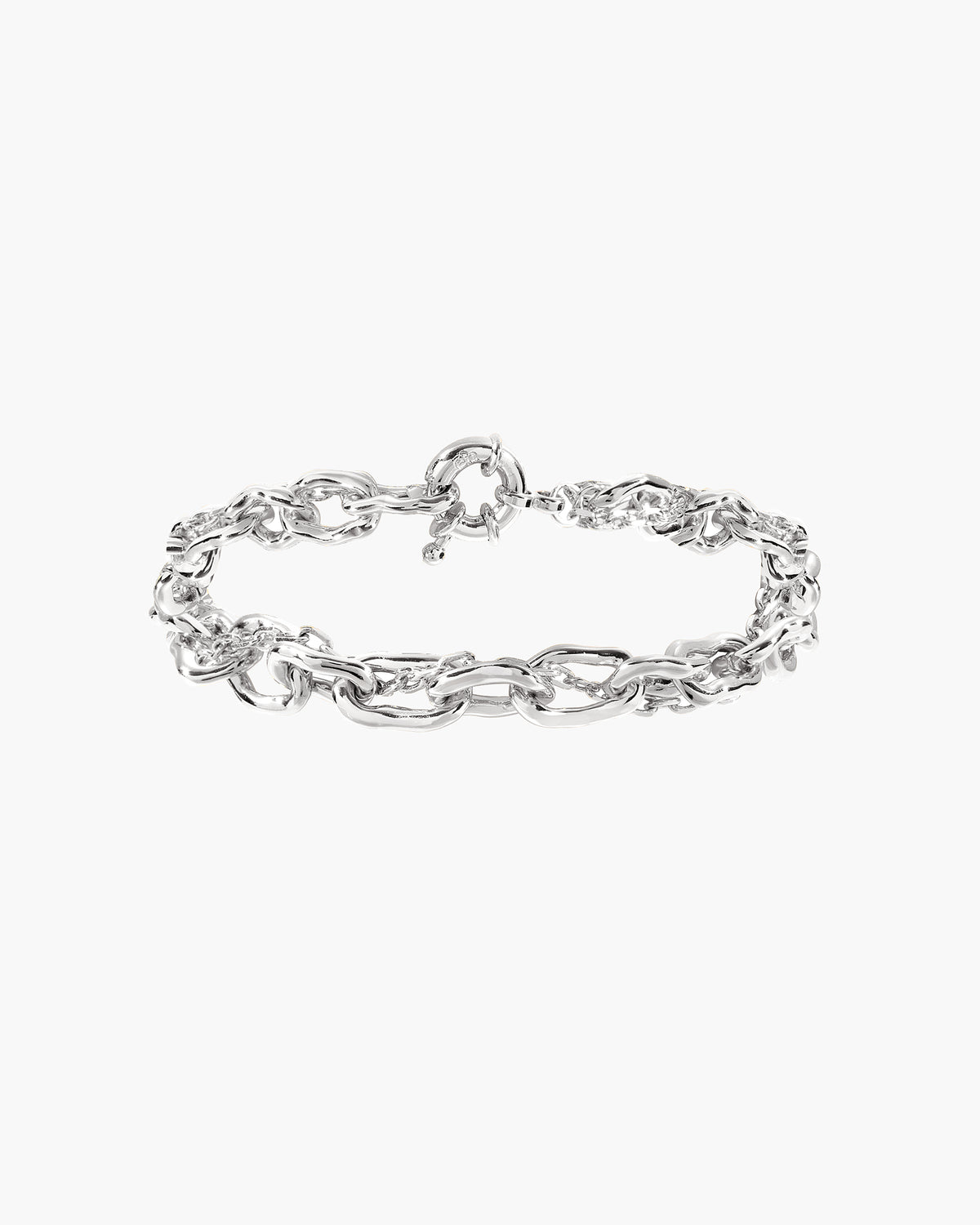 Molten Dual Chain Bracelet in Silver - en route jewelry