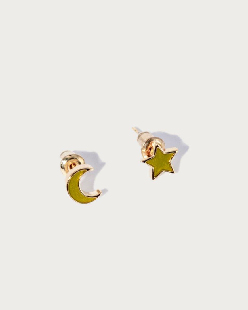 Star & Moon Stud Earrings - En Route Jewelry