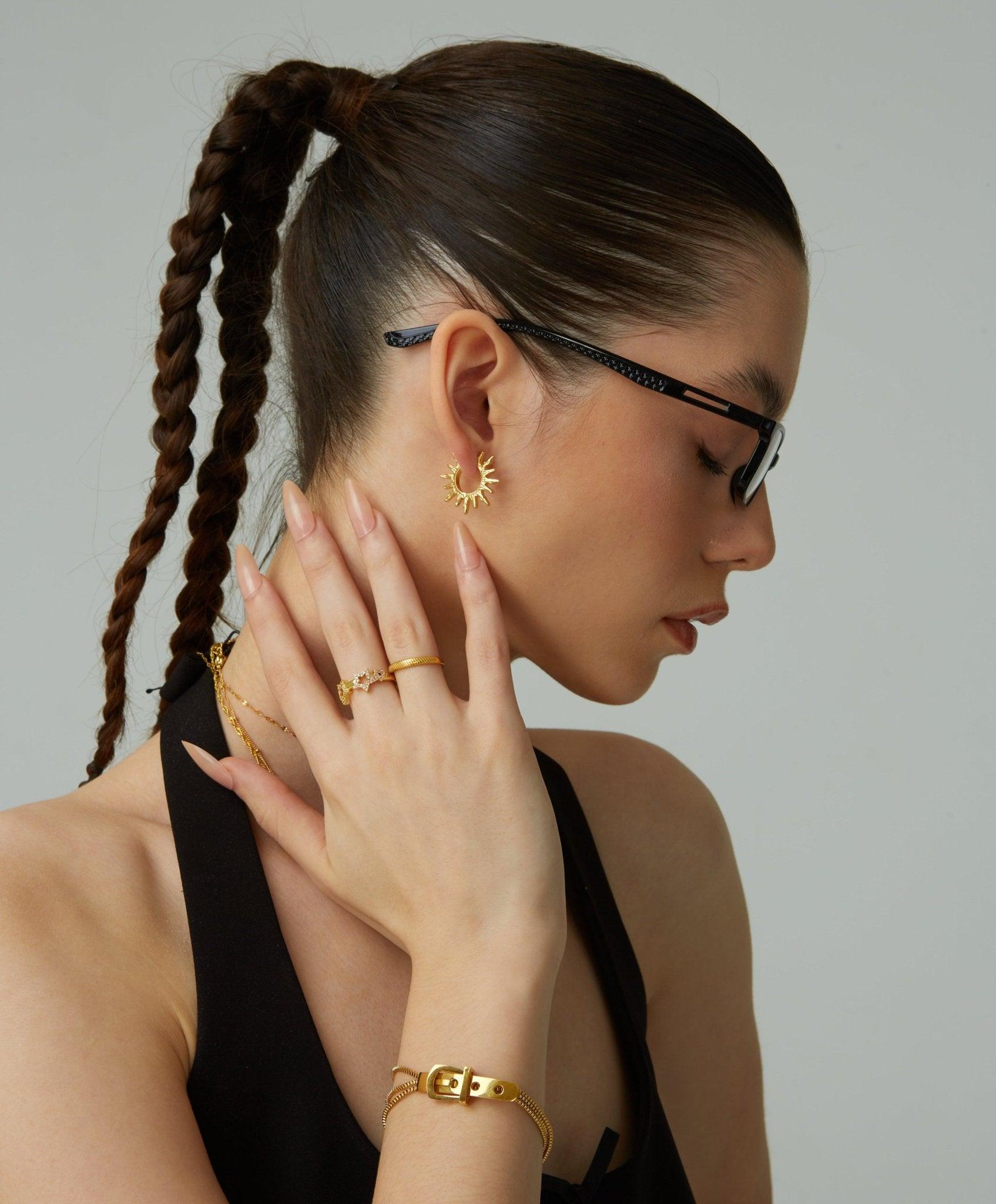 Sun Hoop Earrings - En Route Jewelry