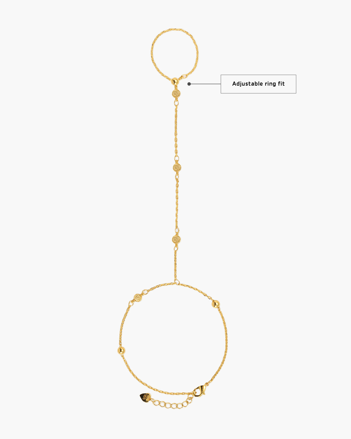 Golden Hojas Coin Hand Chain Bracelet