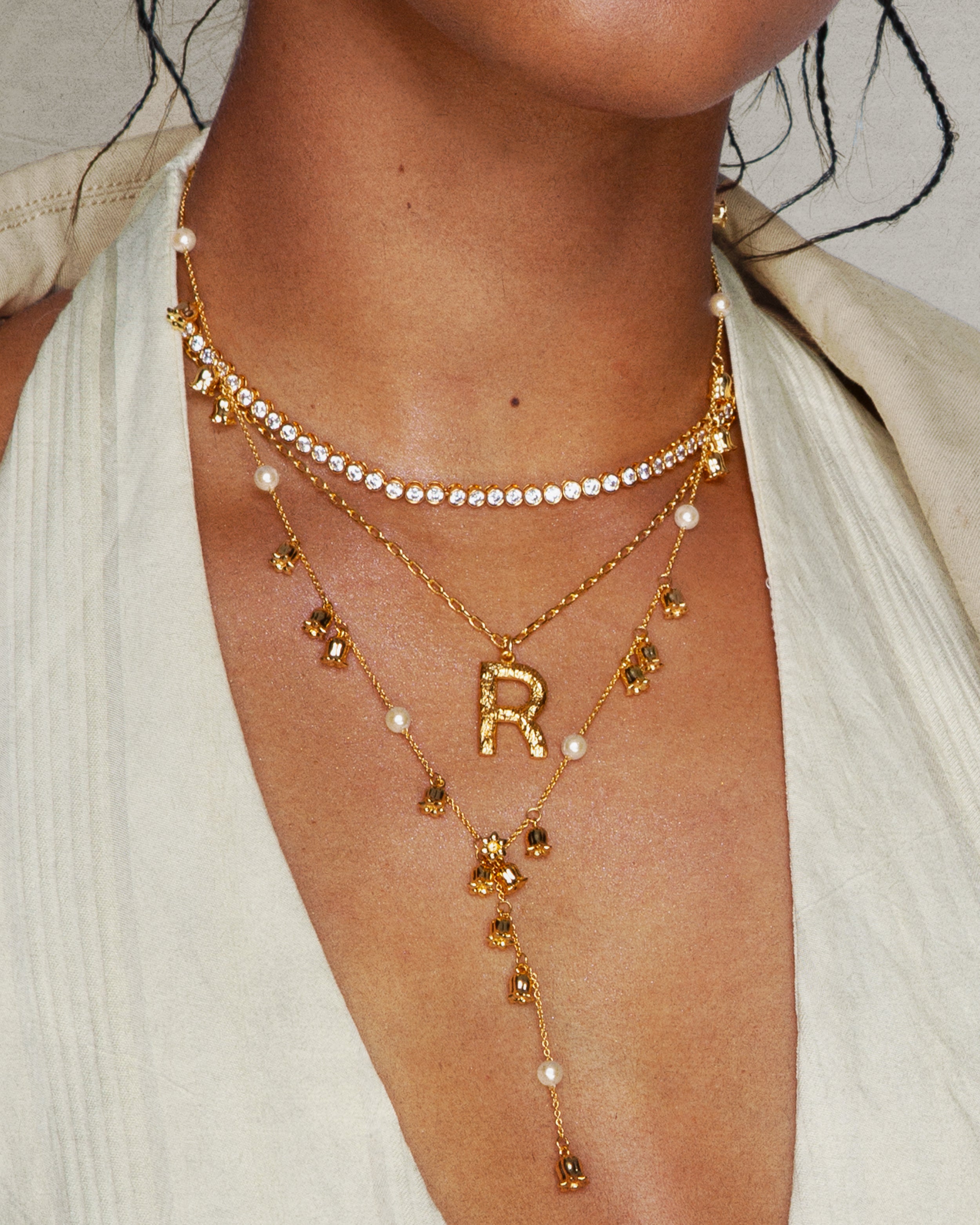 Tennis Necklace in Gold