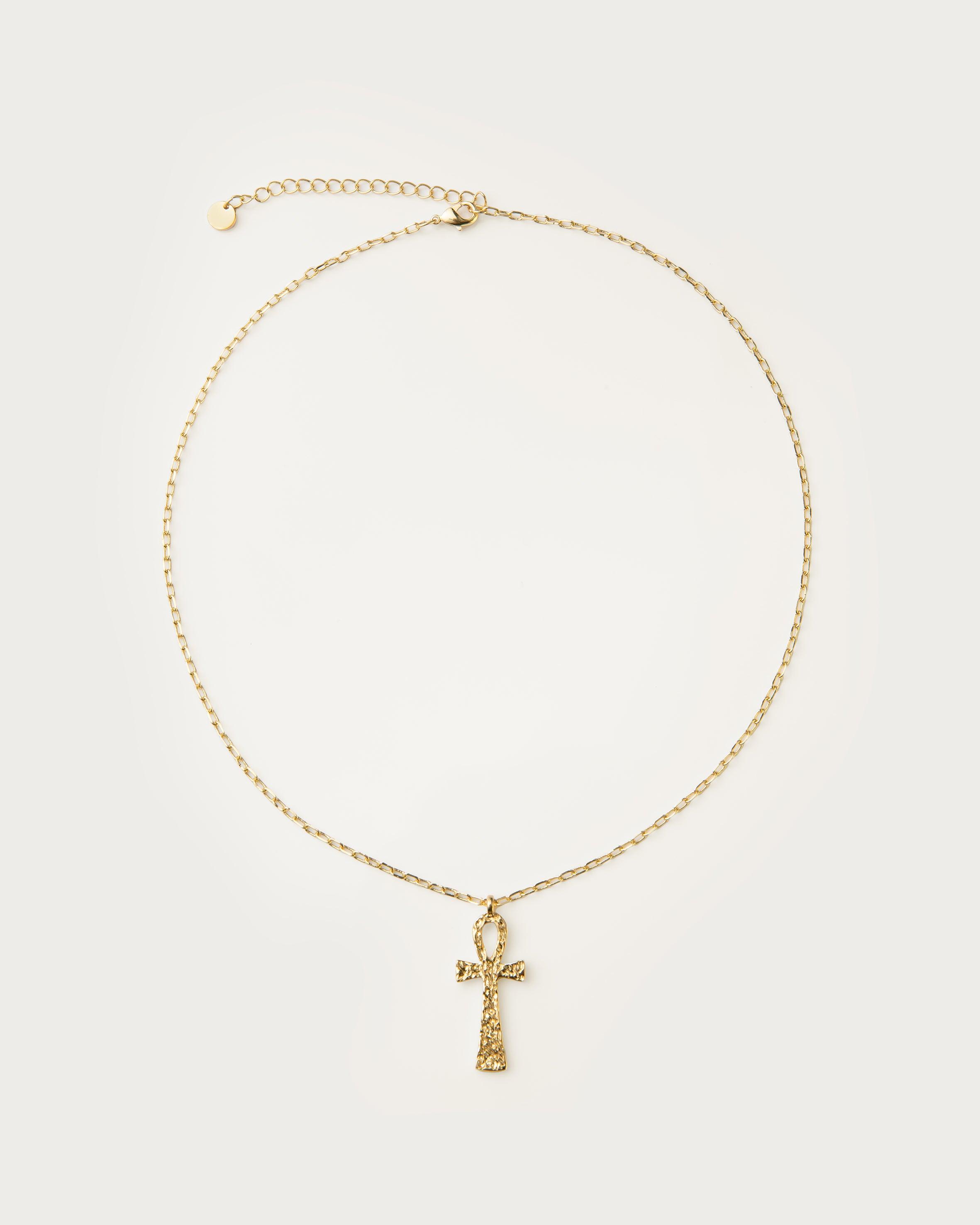 Textured Ankh Necklace - En Route Jewelry