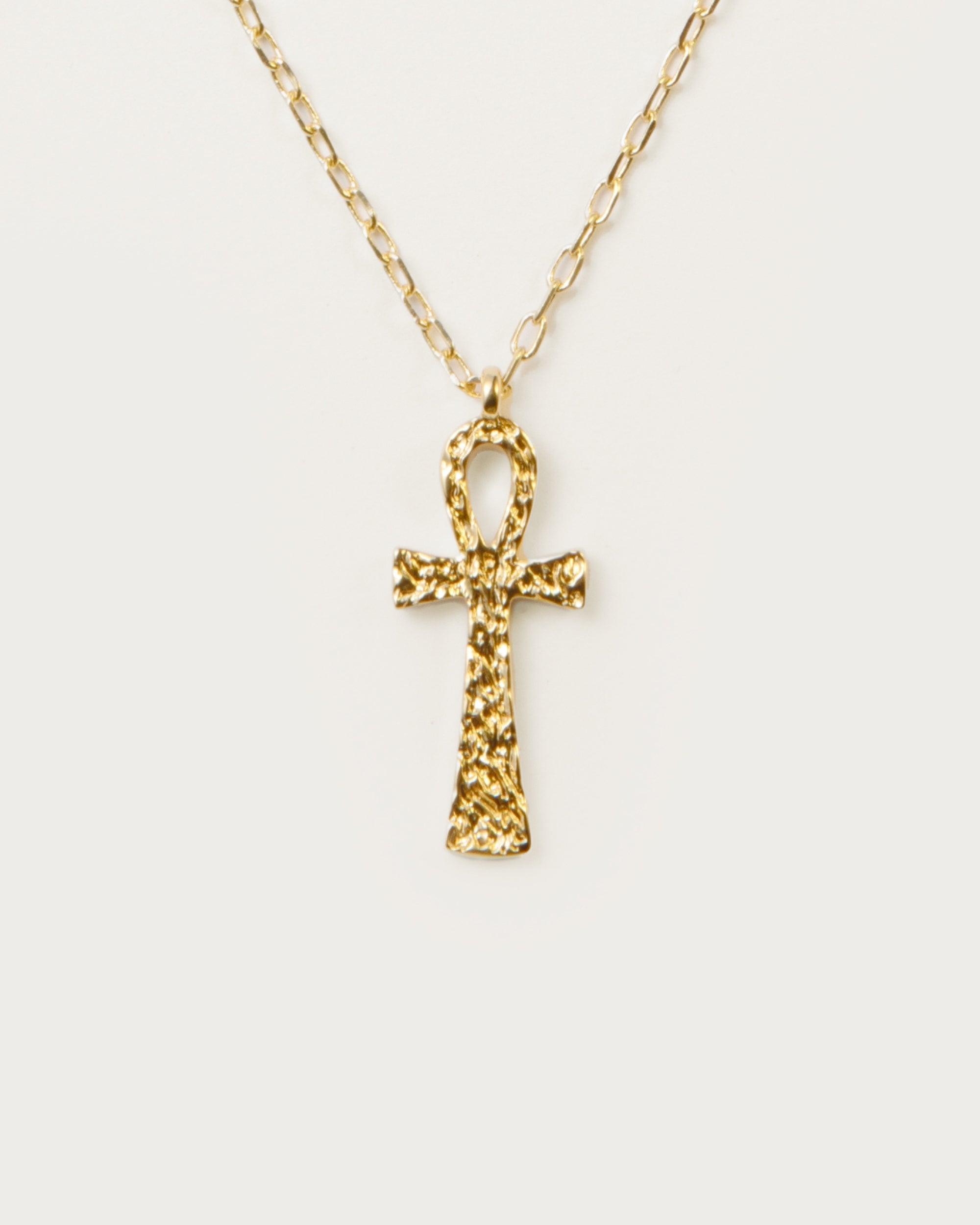 Textured Ankh Necklace - En Route Jewelry