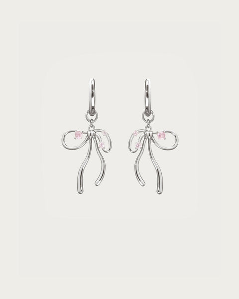 The Miffy Earrings in Pink Silver