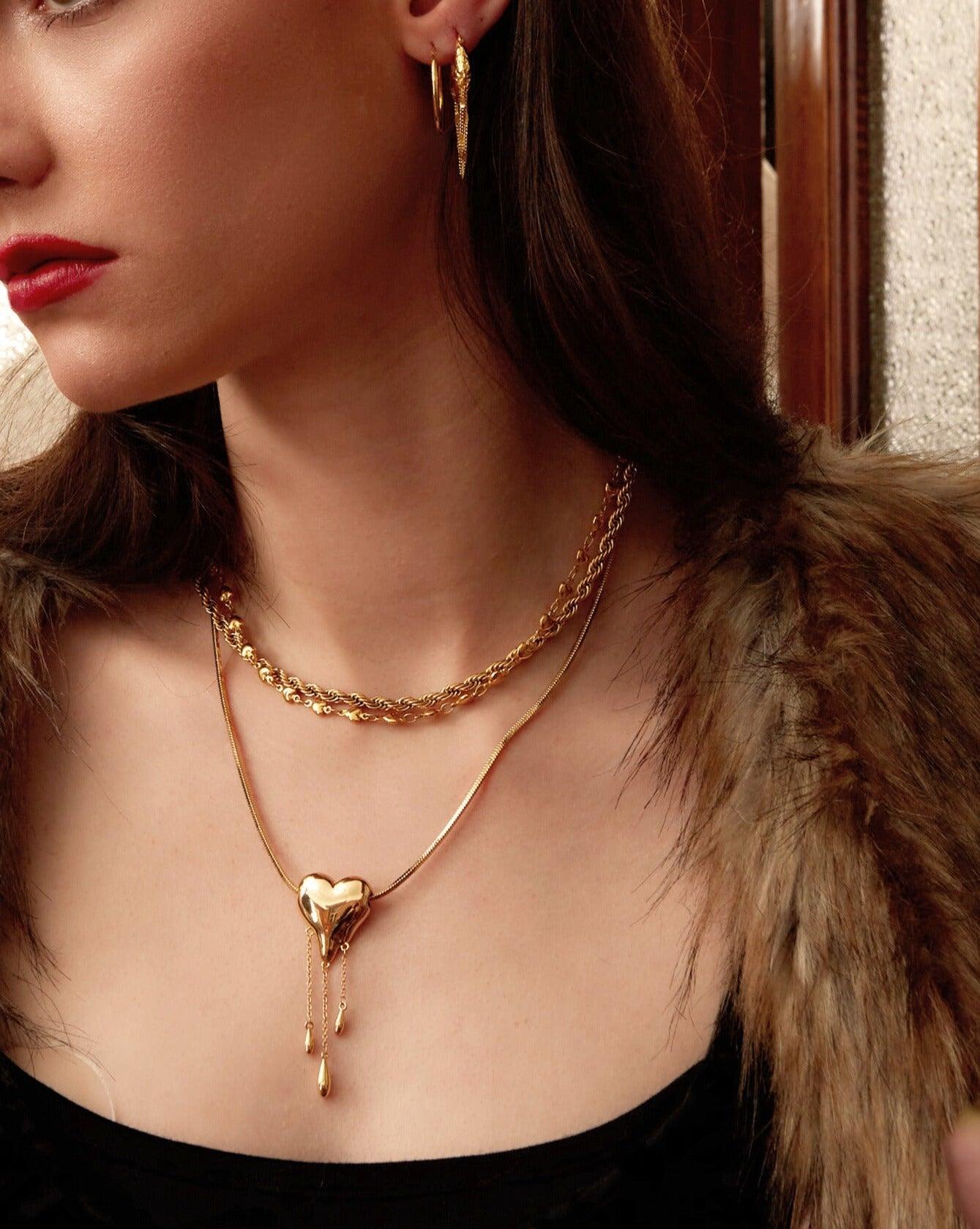 Venom’s Golden Drip Heart Necklace - En Route Jewelry