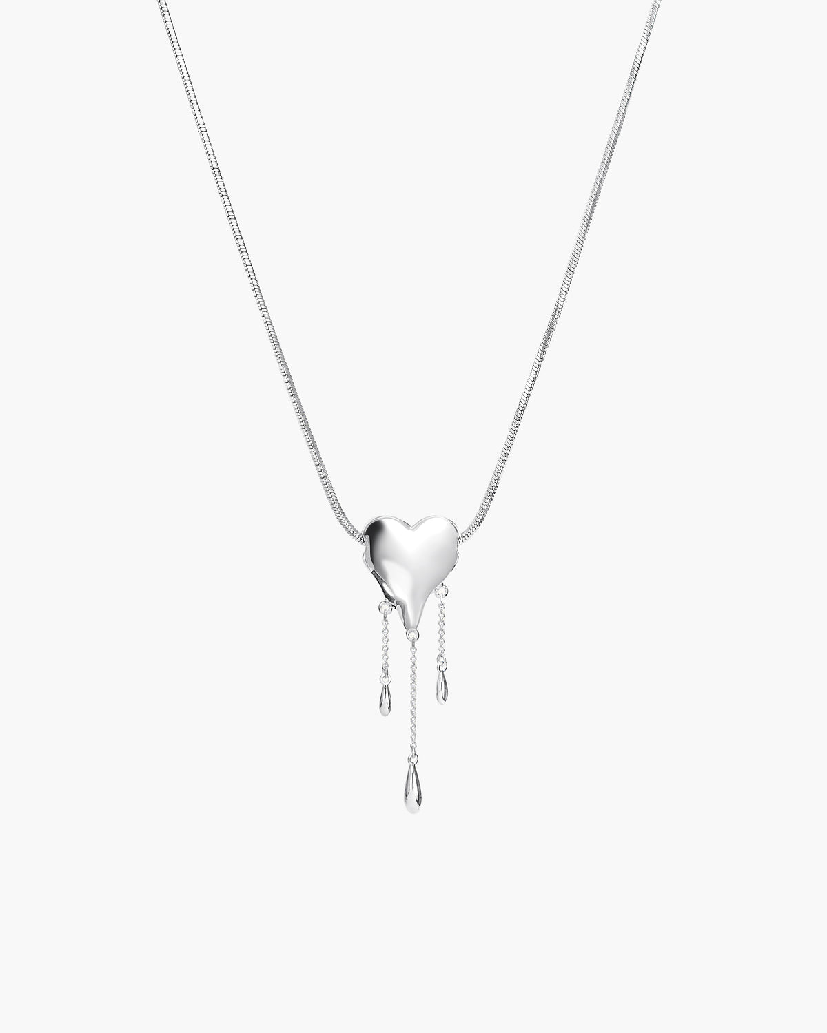 Collar de corazón Drip dorado de Venom en plata