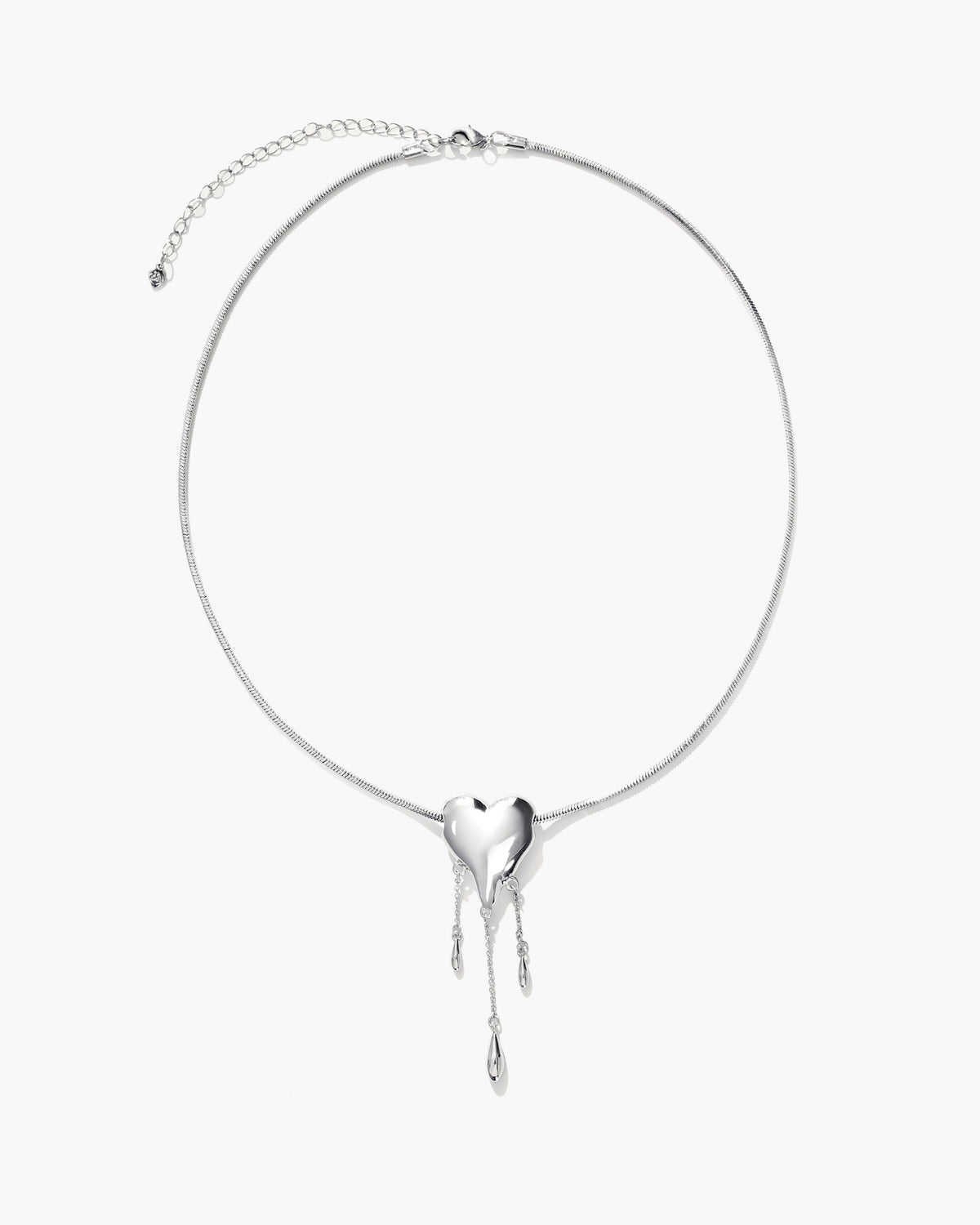 Collar de corazón Drip dorado de Venom en plata