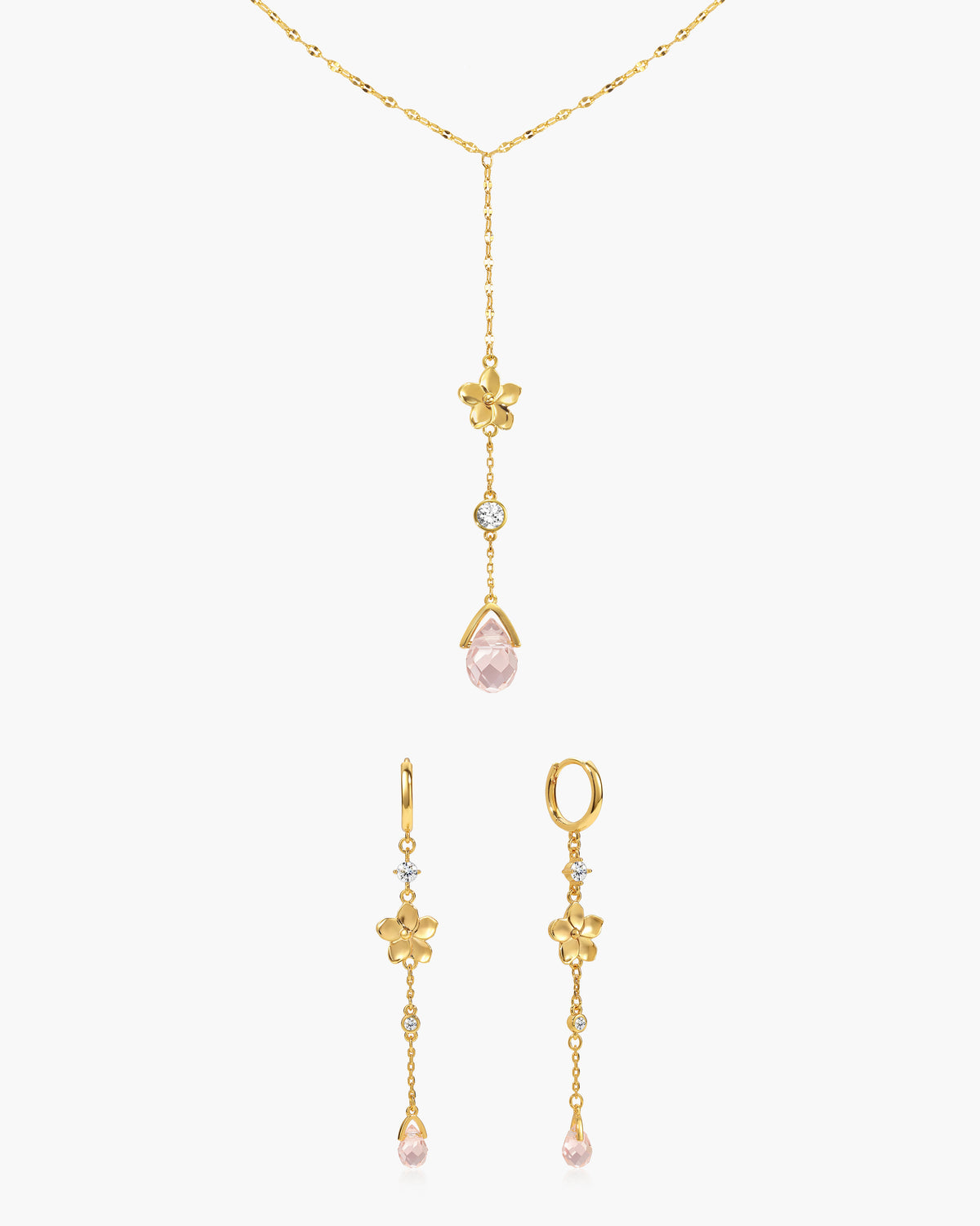 Pendientes de gota con pétalos