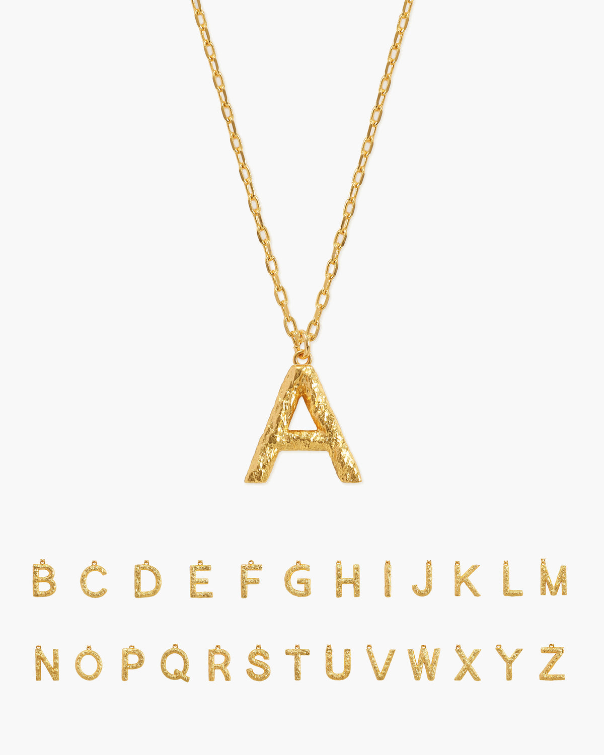 Collier Lettre Texturée Argenté