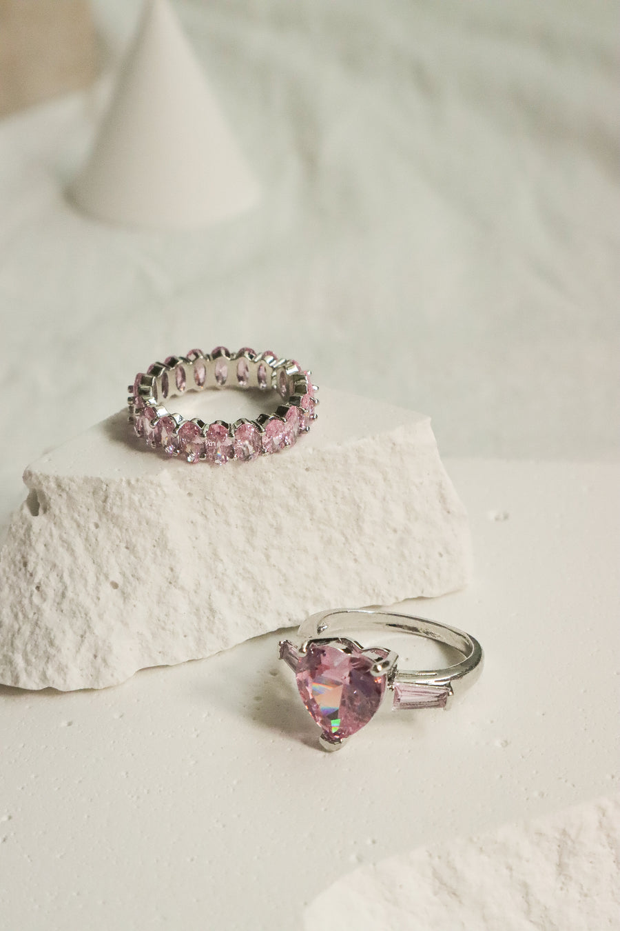 Jeanne Pink Oval Eternity Band Ring Image 3