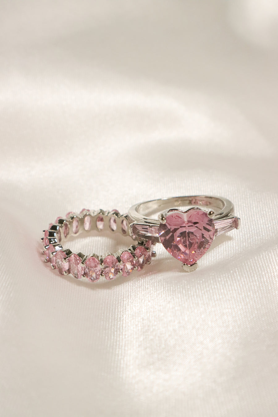 Jeanne Pink Oval Eternity Band Ring Image 2