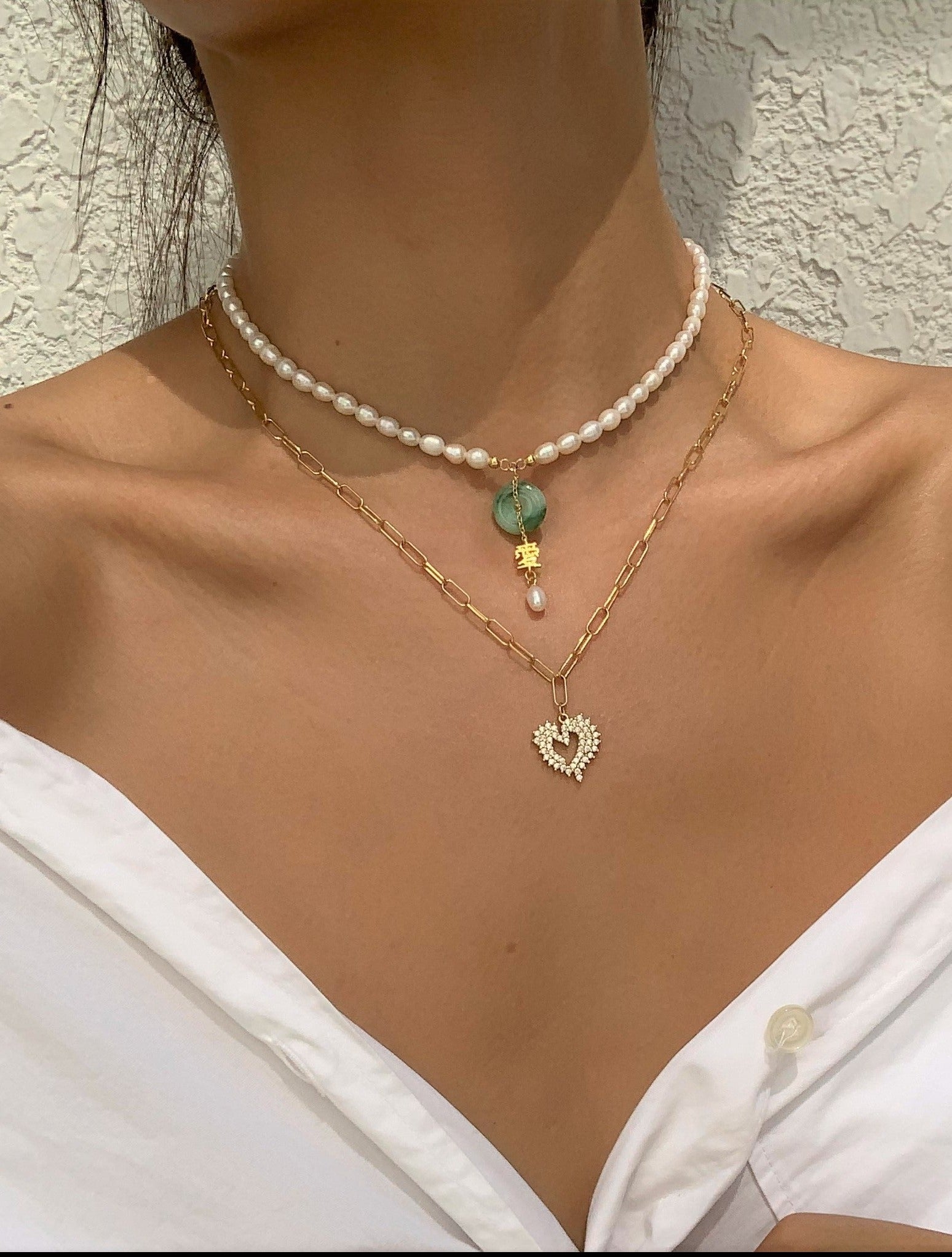 Jade Perlen Halskette