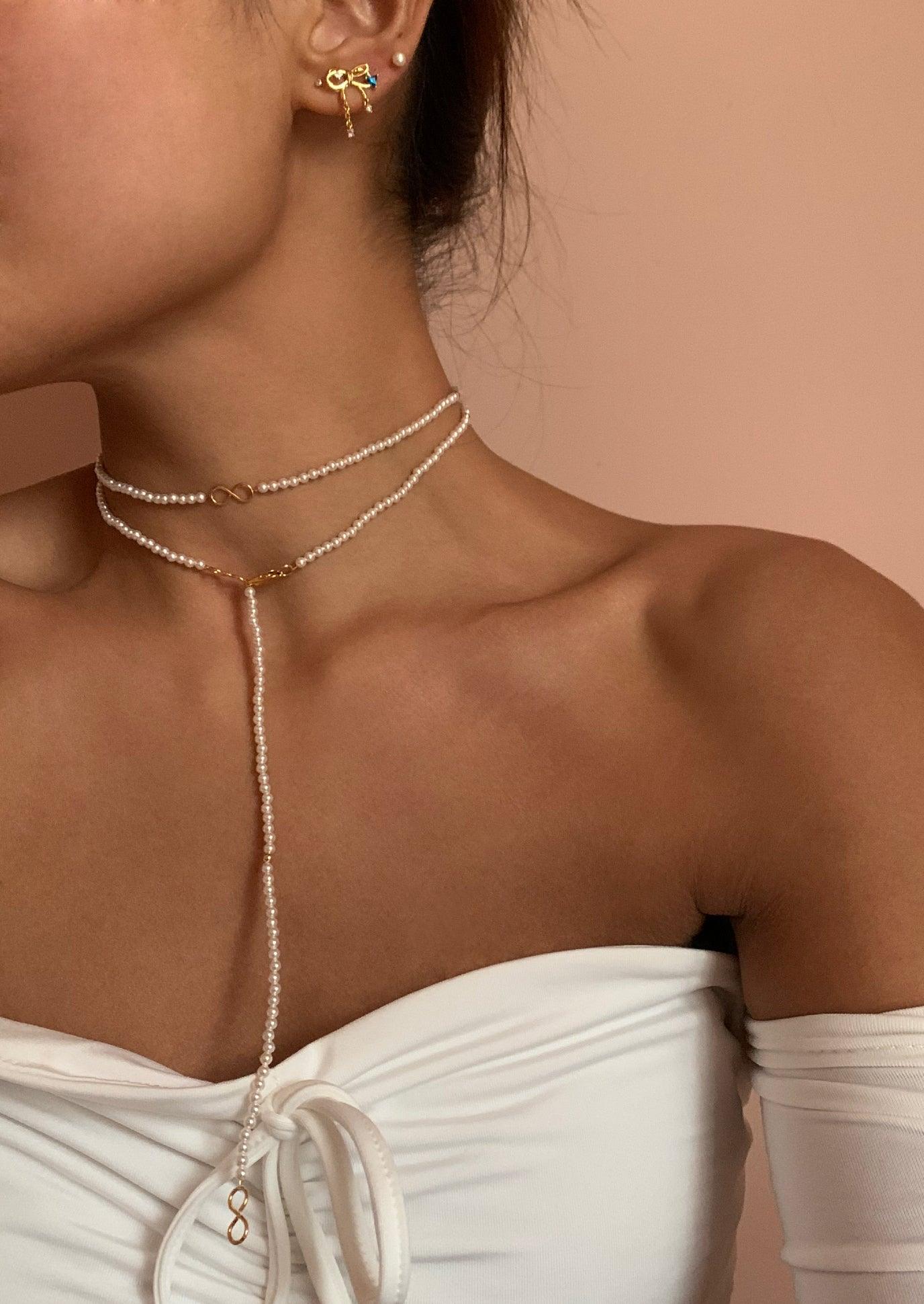 Infinity Pearl Layered Necklace - En Route Jewelry