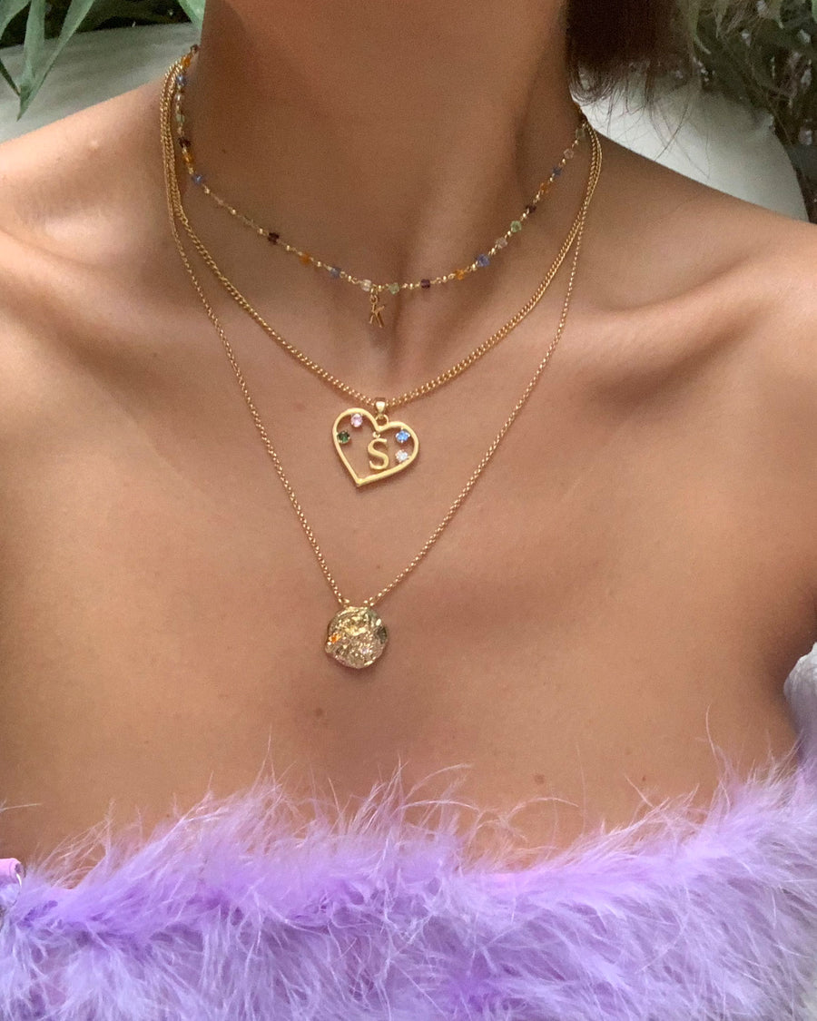 Gold Initial Heart Collier